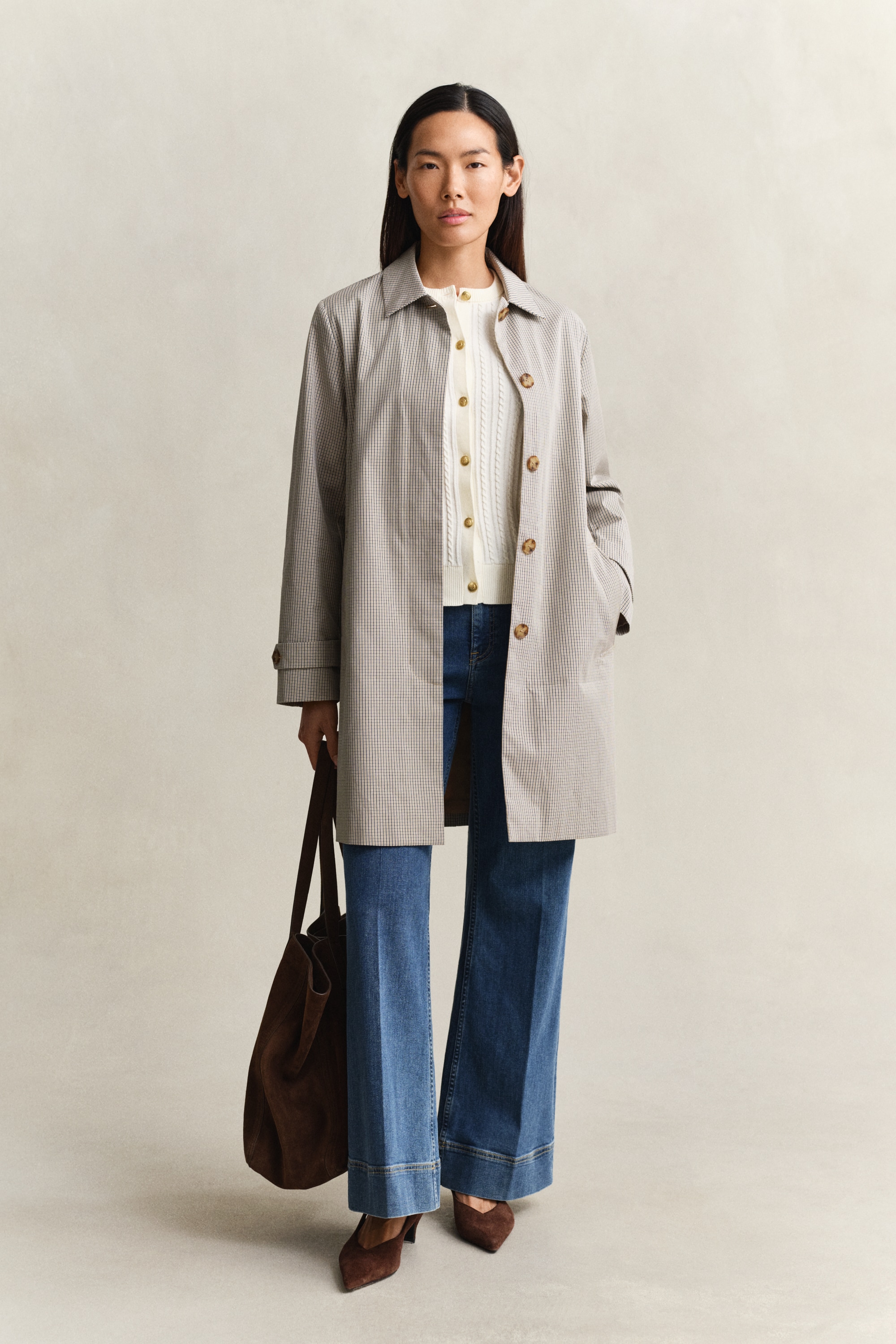 Gant Manteau court »CHECKED COTTON BLEND CAR« Regular fit mit praktischen Taschen