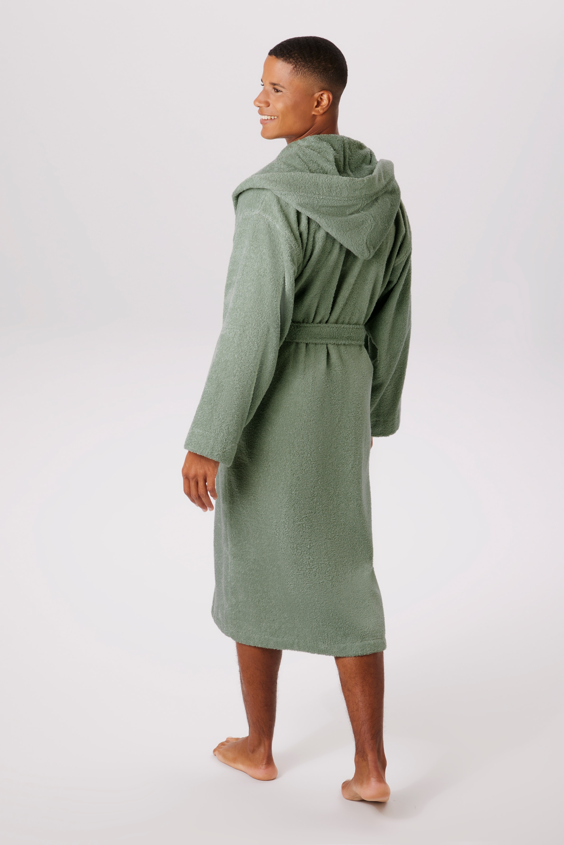 Bruno Banani Unisex-Bademantel »Robby, ideal für Sauna & Spa, Standardlänge & Überlänge« 1 Stk. Damen & Herren Bademäntel, Baumwolle, mit Taschen, Sauna, XS-3XL