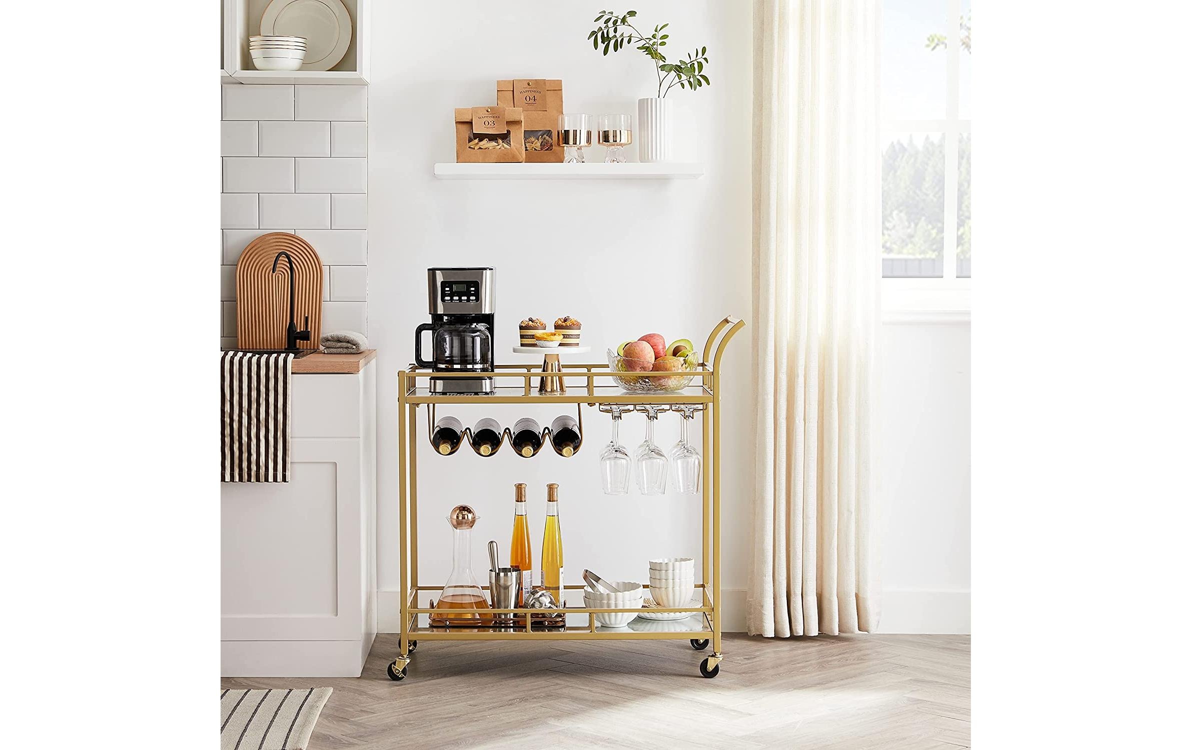 VASAGLE Chariot de service »mit Glasplatten 38 x 77.5 cm«