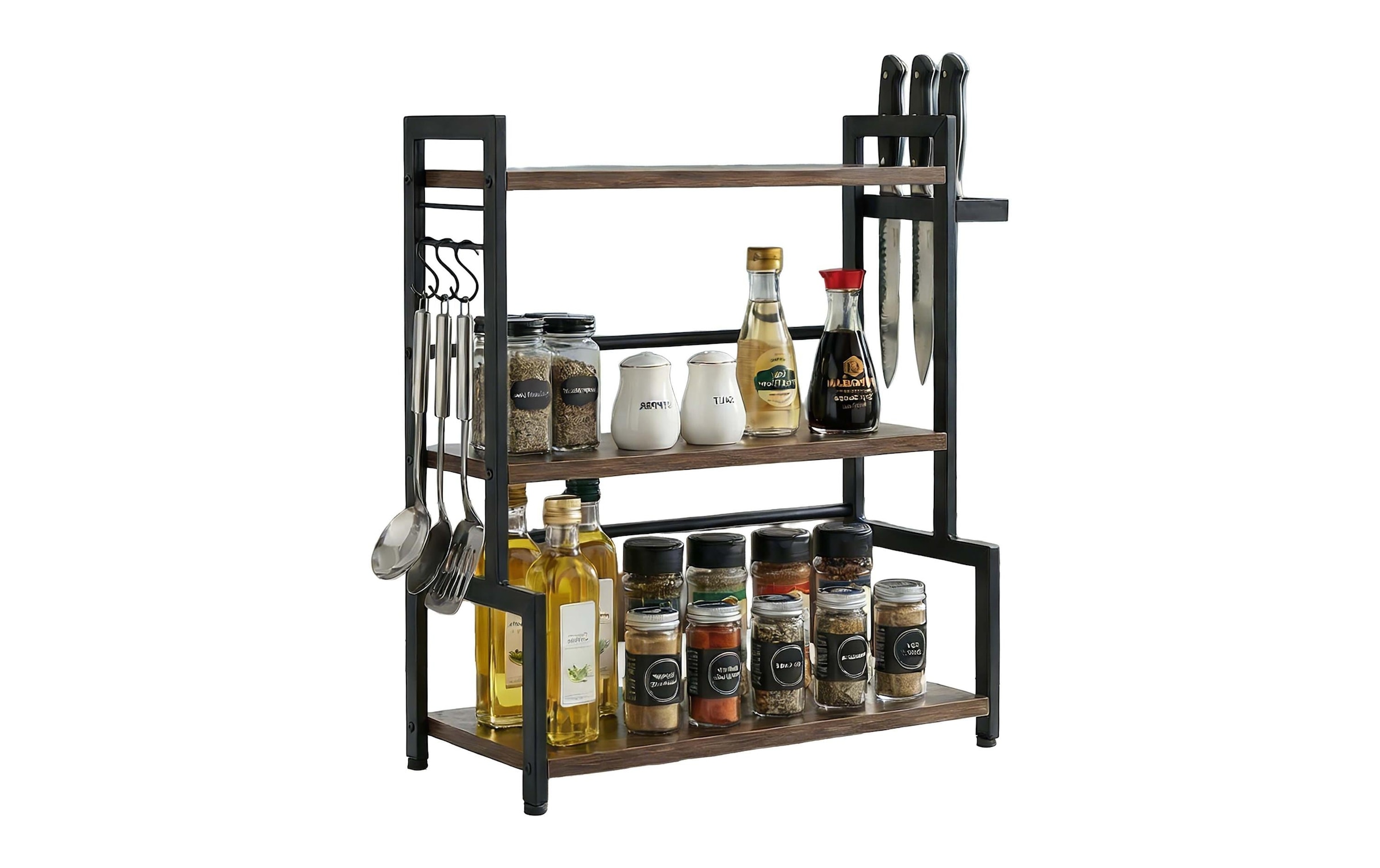 relaxdays Etagère à épices »3 Etagen Industrial-Style«