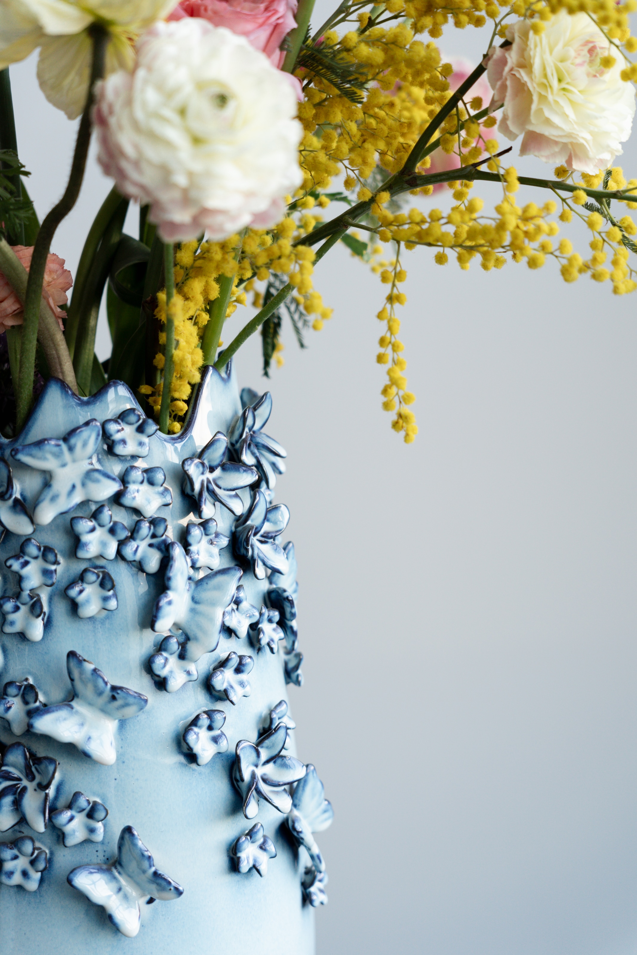 Kare Design Dekovase »Butterflies Lightblue 50cm«