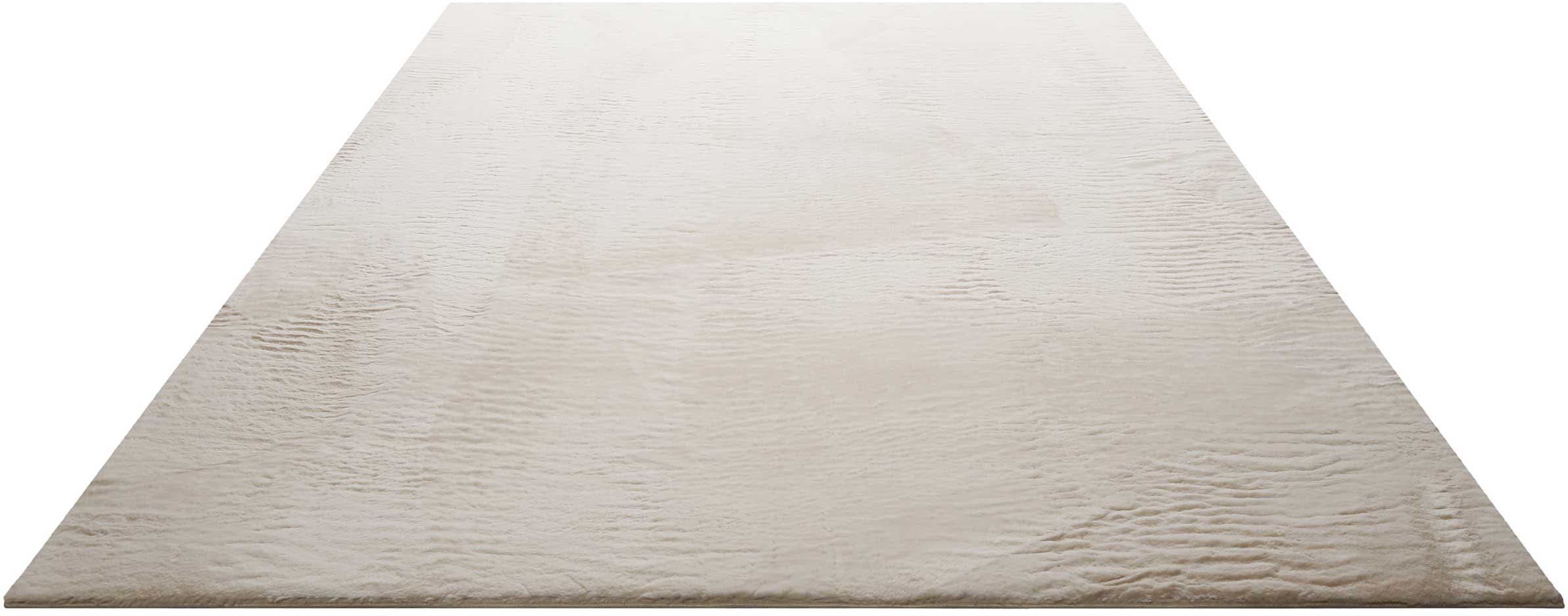 Homie Living Tapis »Villa Rosso« Rectangulaire 15 mm Höhe Kurzflor, Uni Farben, leicht glänzende Optik