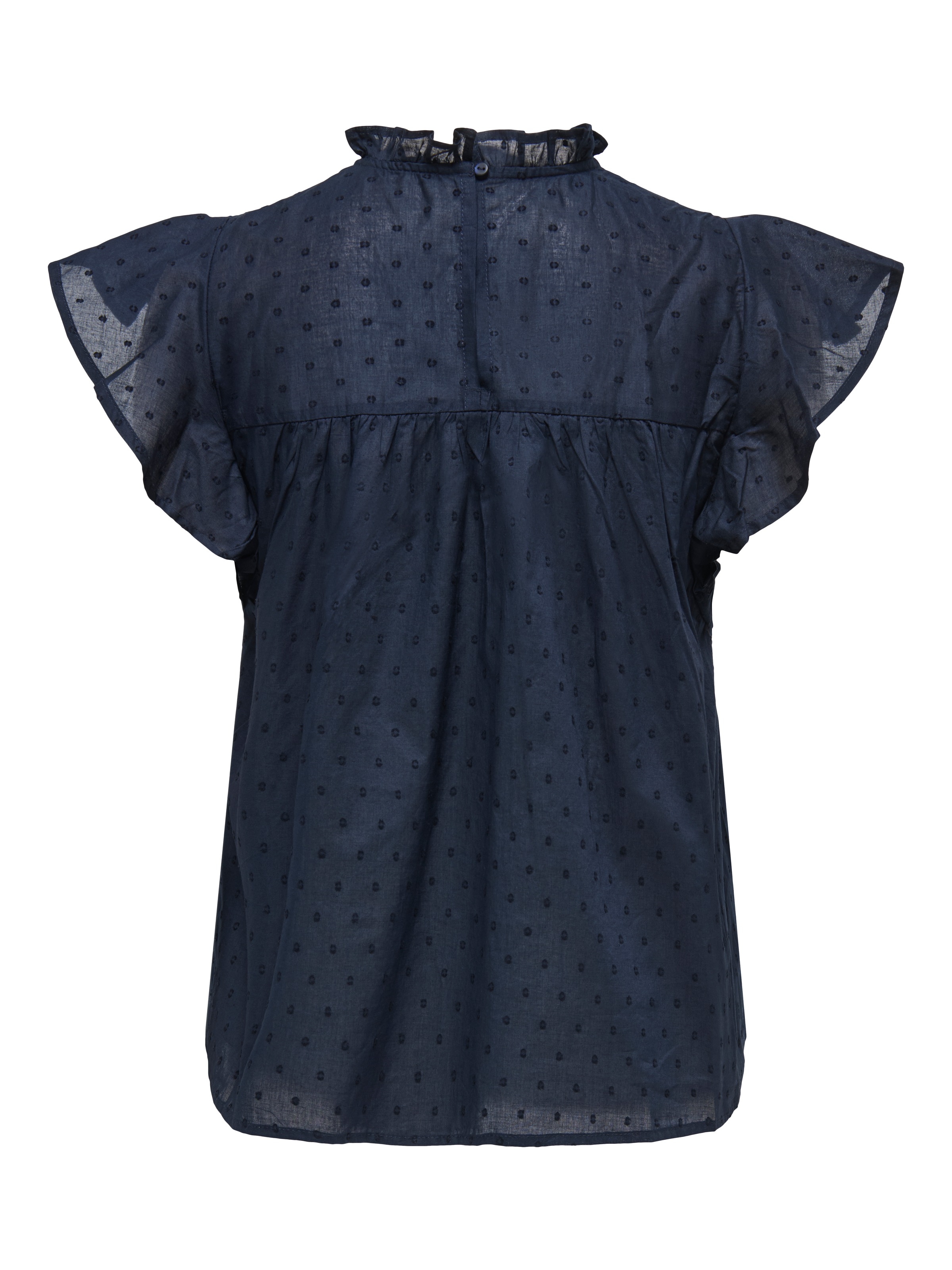 ONLY Top à volants »ONLKATTI S/S DOBBY TOP WVN NOOS« coton, coupe régulière