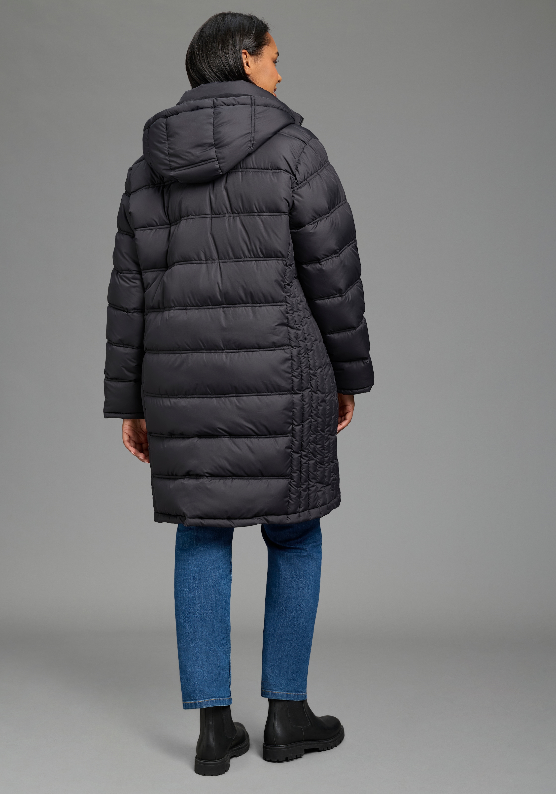 Laura Scott CURVE Manteau matelassé »Grosse Grössen« avec capuche amovible et empiècements latéraux