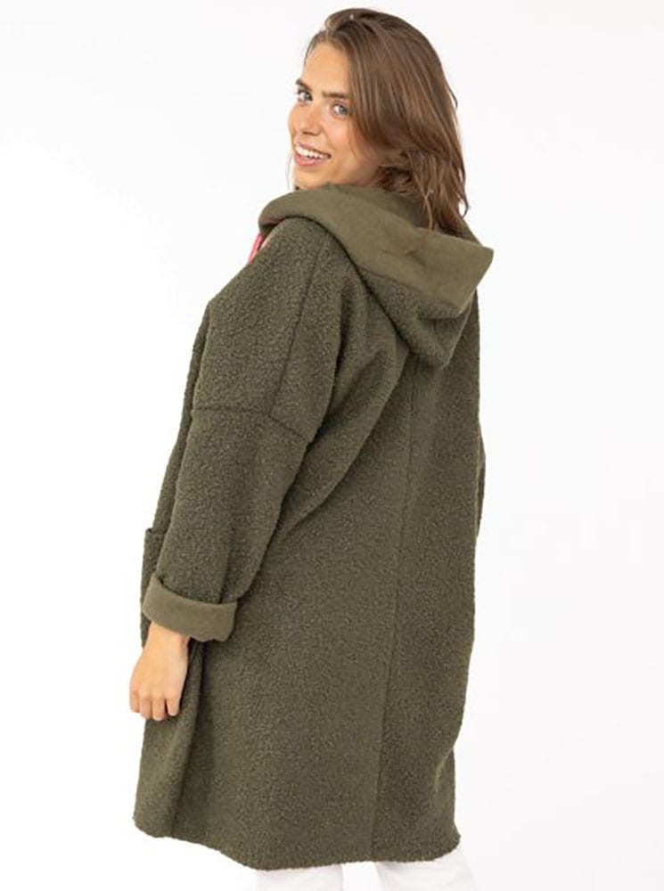 Zwillingsherz Kurzmantel »"Neon"« aus Teddystoff mit Kapuze, Reissverschluss und Taschen