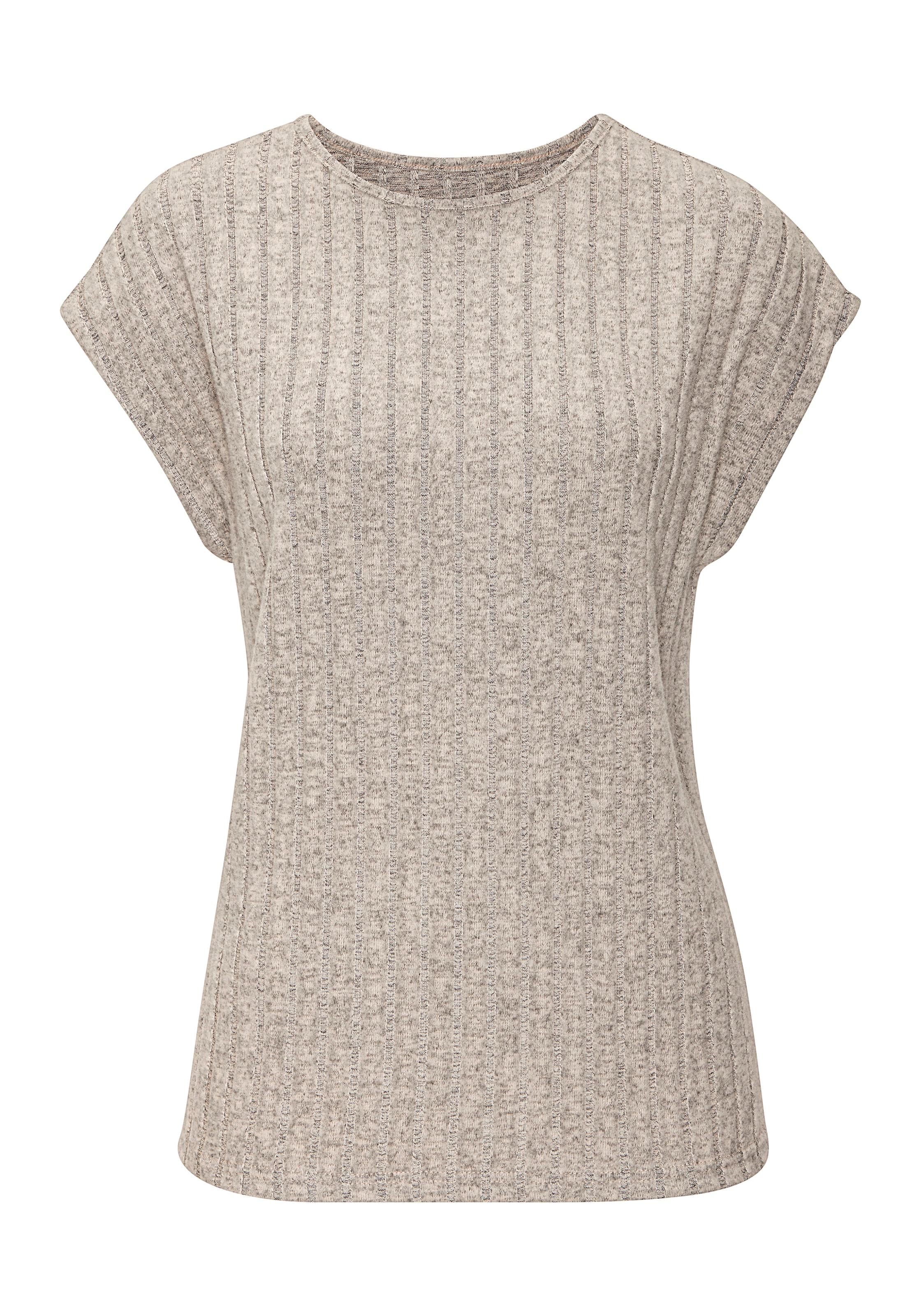 Vivance Kurzarmshirt »aus kuscheliger Rippware mit flauschigem Griff« kuscheliges T-Shirt, Rippshirt aus weicher Jerseyware, lässig