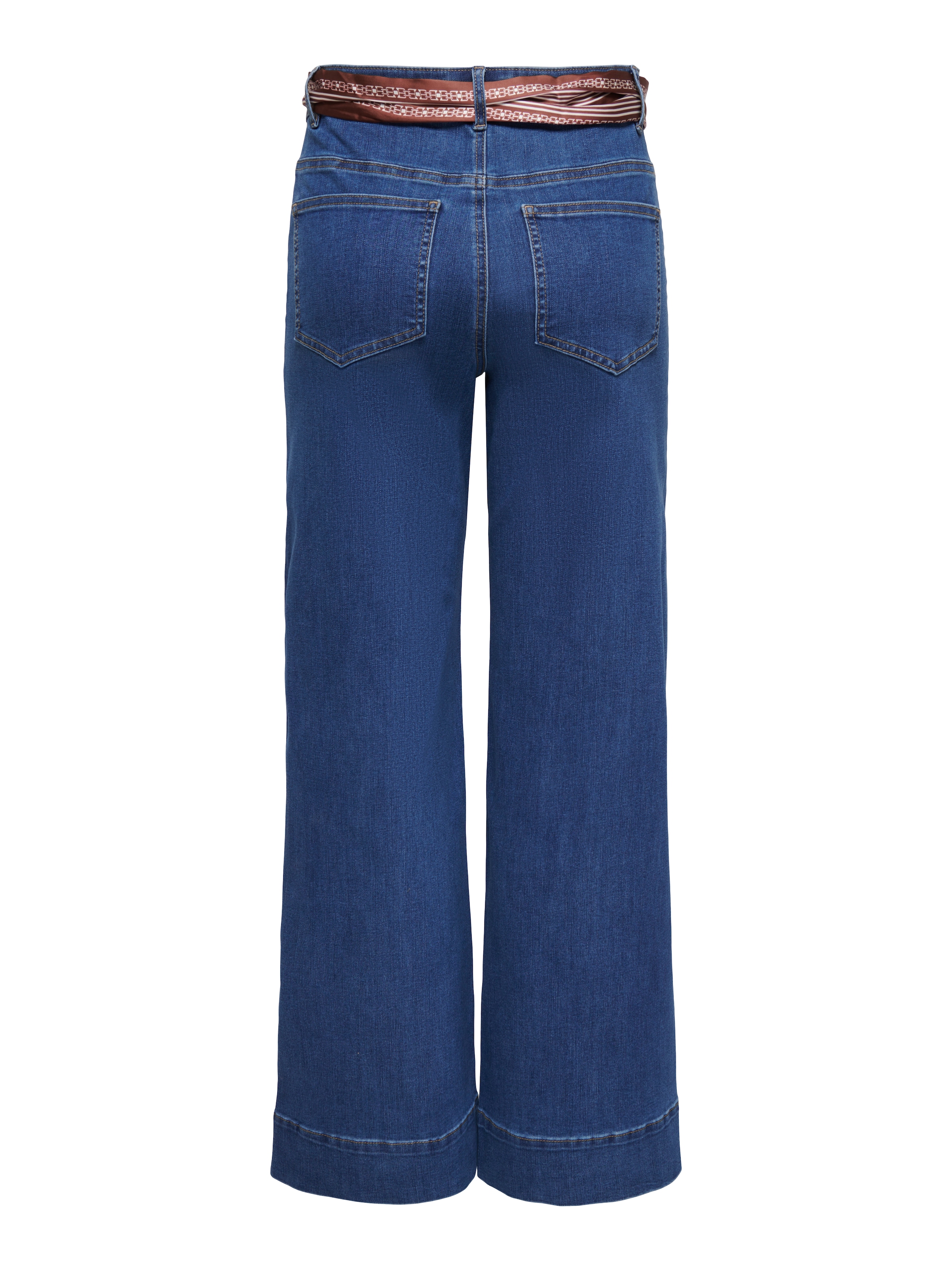 ONLY Jeans taille haute »ONLMADISON HW WIDE SCARF DNM GUA« Mélange de matériaux, taille haute, coupe large, avec foulard à la mode en guise de ceinture