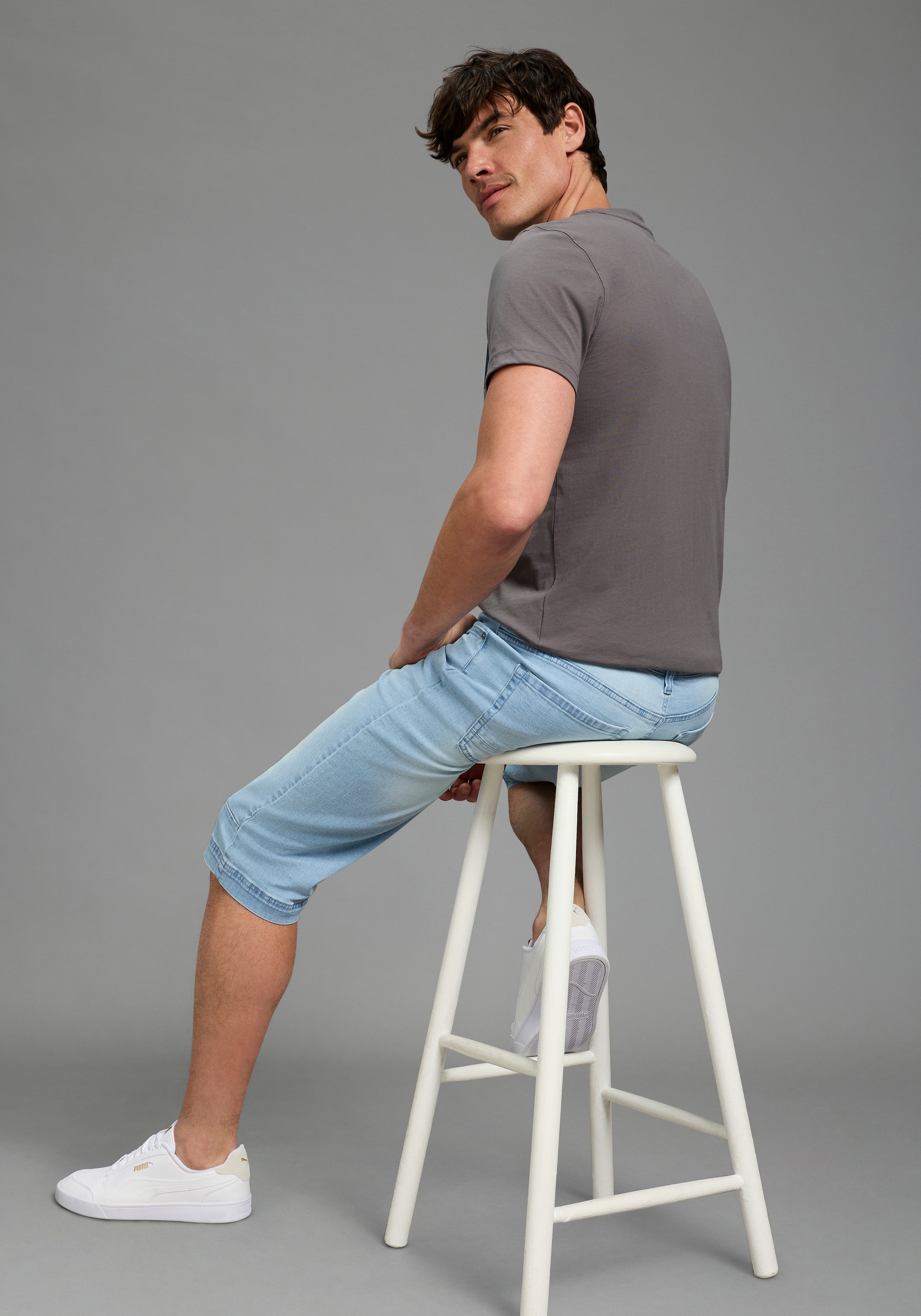 Bruno Banani Jeansbermudas »Hutch-Bermuda« Straight-Fit, normale Leibhöhe, aus elastischem Denim-Material