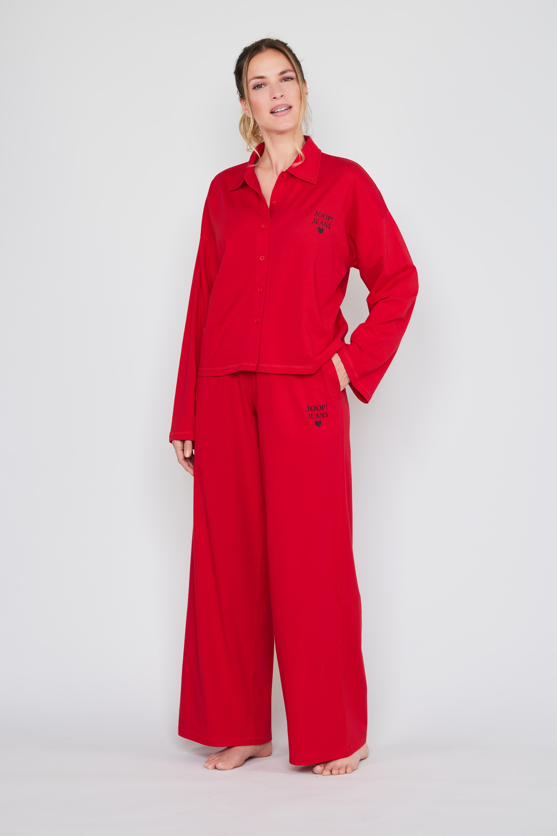 JOOP! Jeans Pyjamahose »After Dark (JOOP! Jeans)«  elastischer Bund, Cotton-Mix, weites Bein, Logo-Print, Taschen