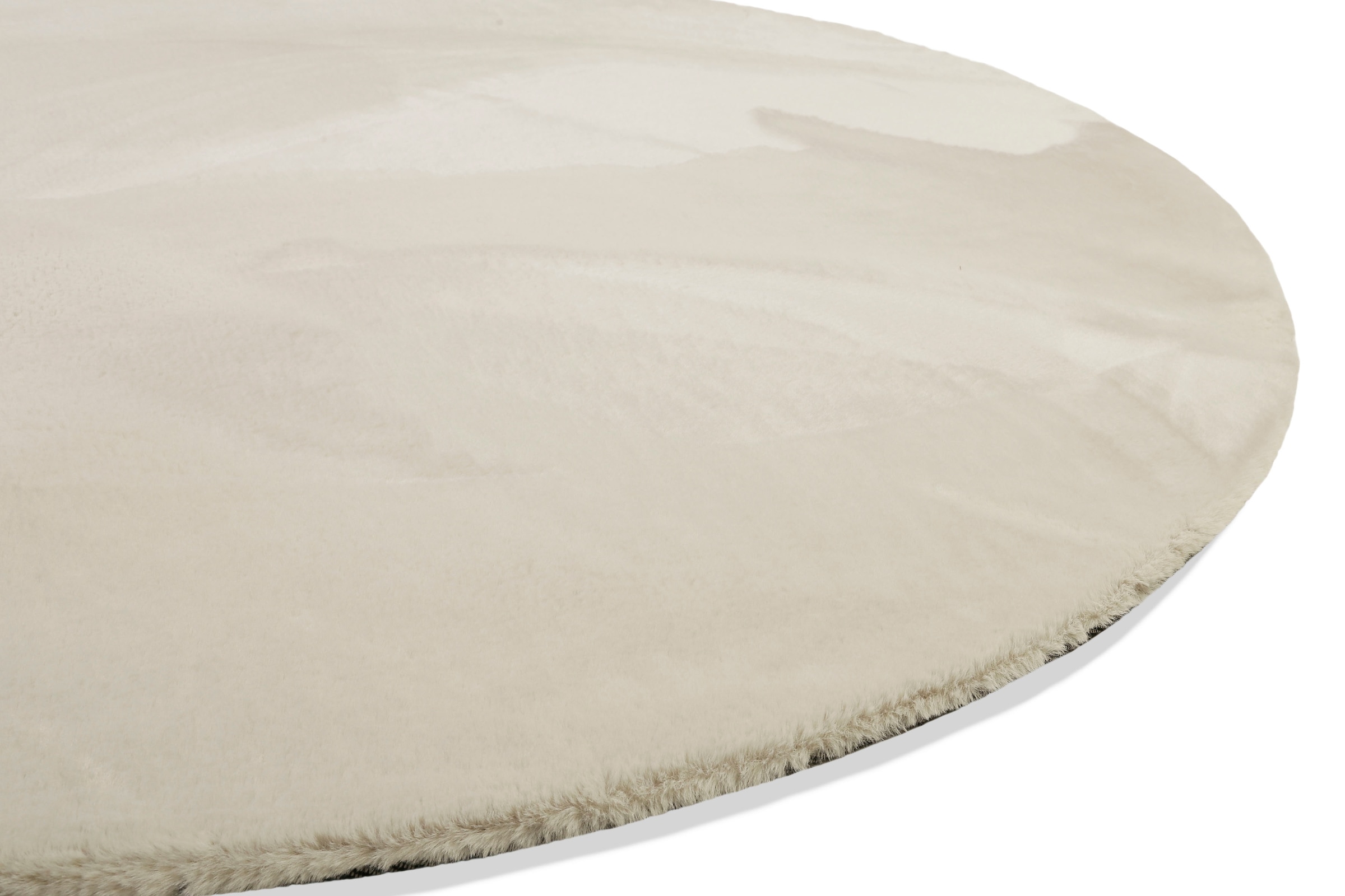 Wecon home Basics Tapis à poils longs »Anna« Rond 25 mm Höhe Wohnzimmer, Schlafzimmer, Felloptik, sehr weich und flauschig, Uni