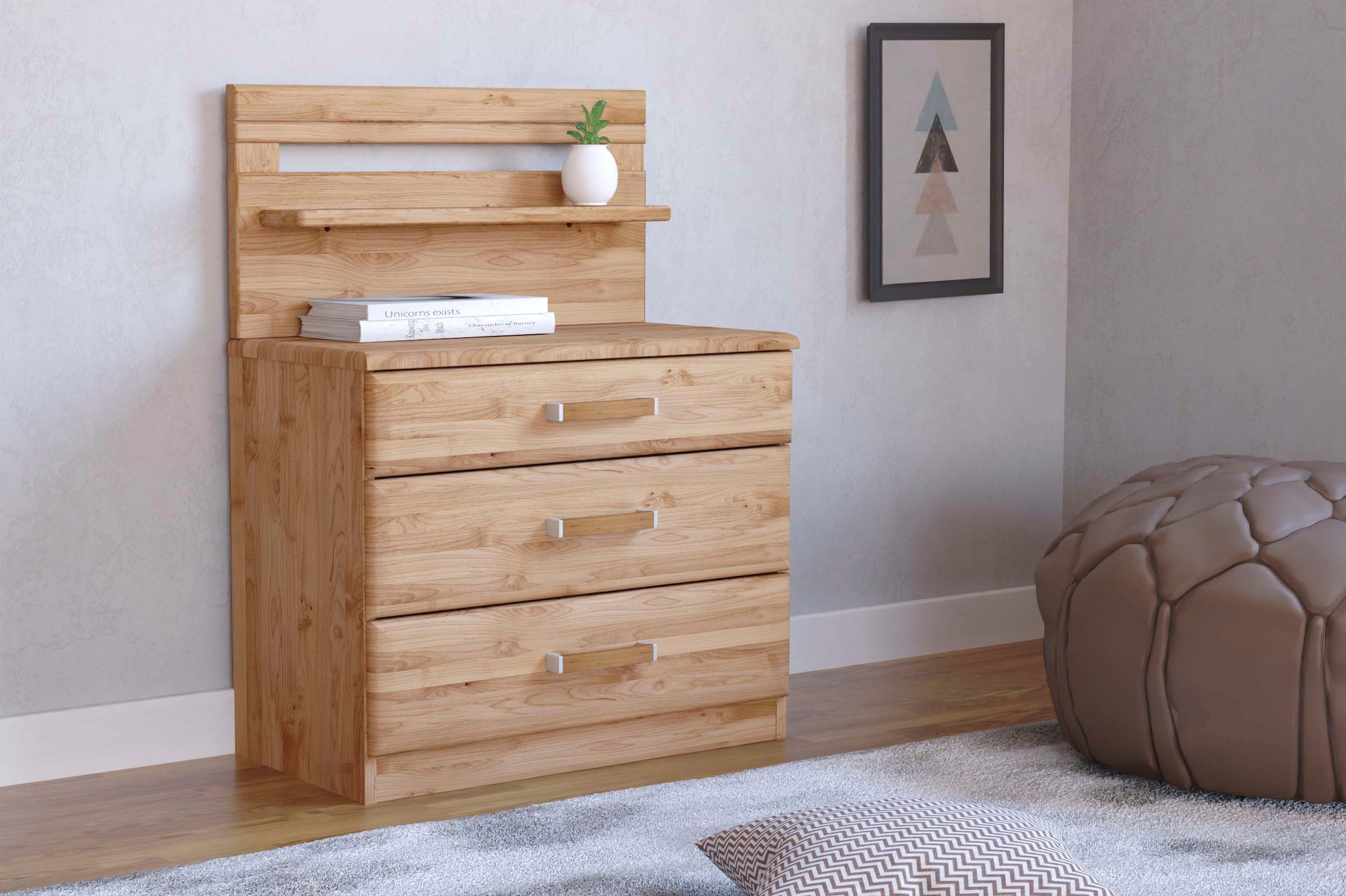 WIEMANN Rehausse d'armoire »Lausanne, Paneel mit Ablage, Massivholz Erle« Set, 2er-Set, 60 x 31 x 13 cm (B/H/T), MADE IN GERMANY, 2 cuis tlg.