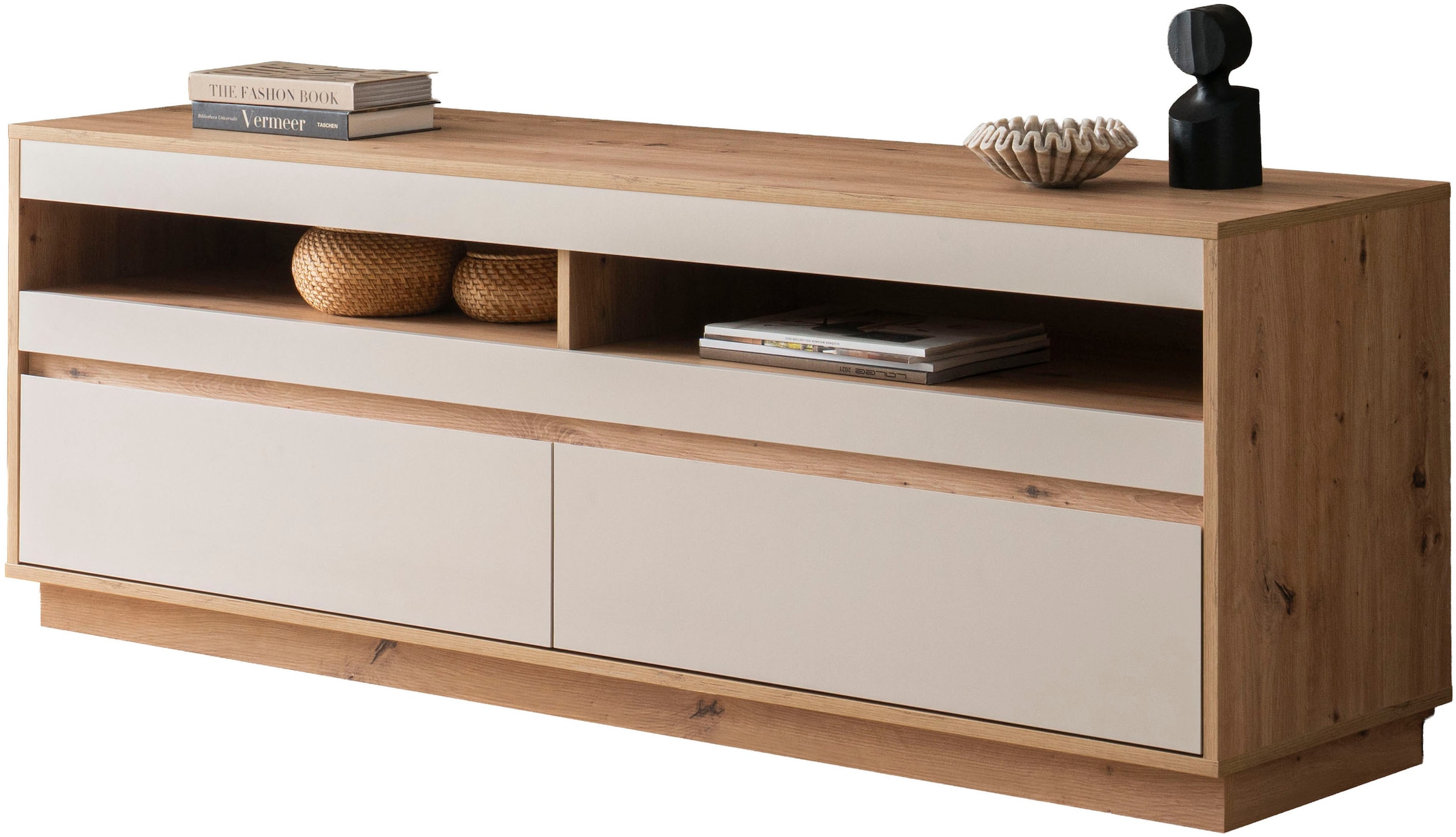 Home affaire Table basse »Sonora, moderner TV-Unterschrank, Kommode in Eiche Artisan, TV-Schrank« filigrane Rahmenoptik, ausreichend Stauraum, vielseitig einsetzbar