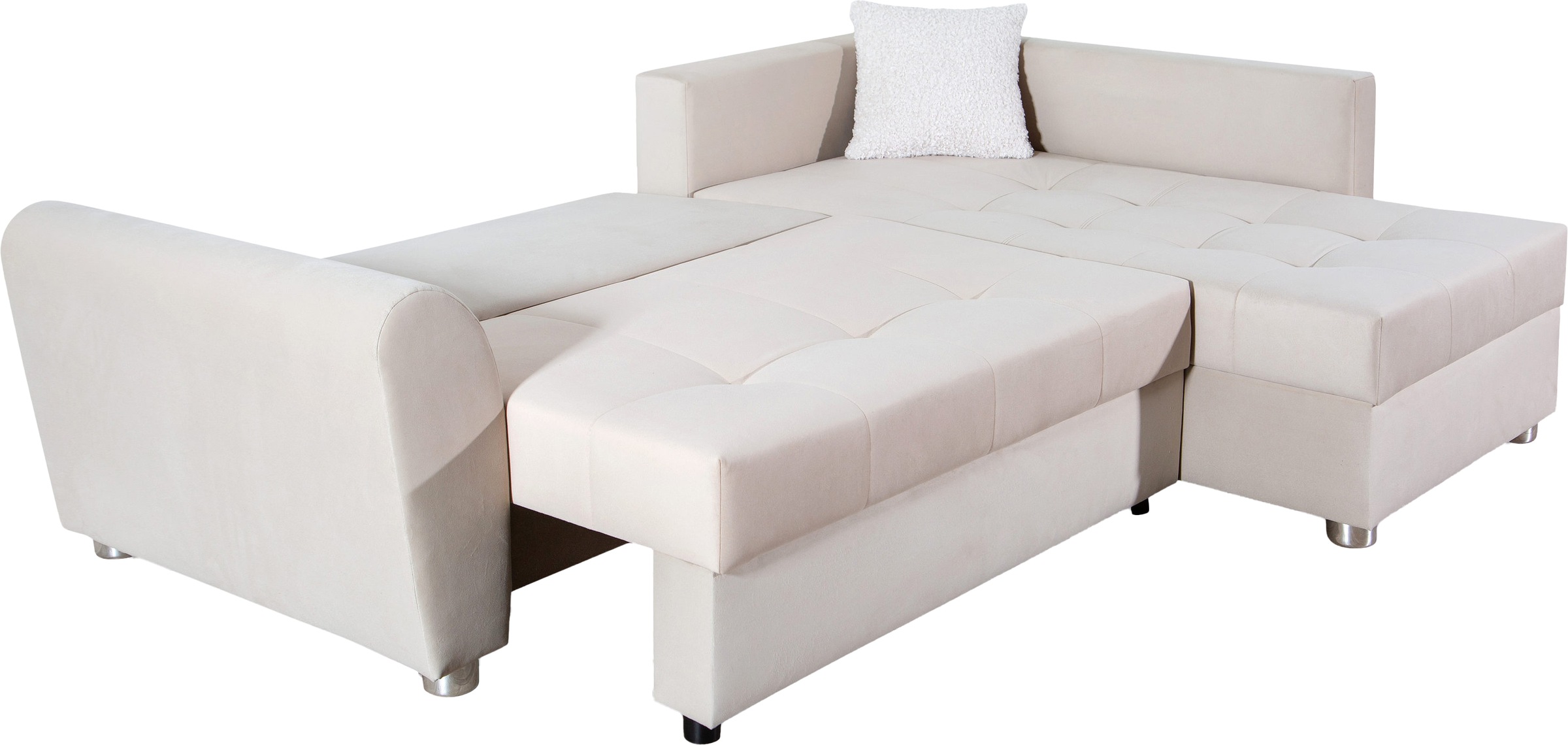 COLLECTION AB Canapé d'angle »Jana L-Form, B: 220 cm« Bettfunktion, Bettkasten & 1 Zierkissen, Federkern