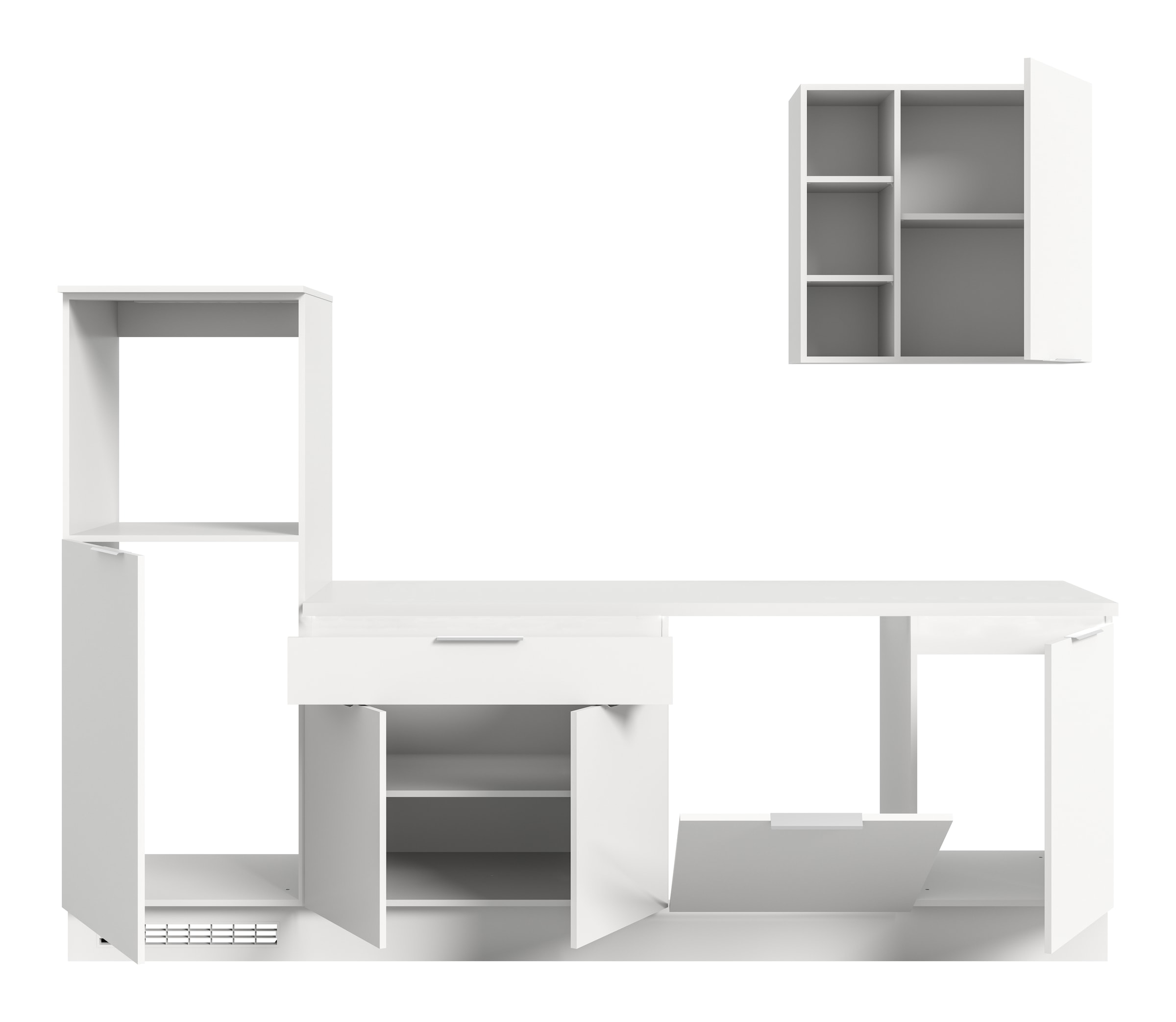 KOCHSTATION Kitchenette »KS-Lulea« Breite 260 cm, ohne E-Geräte, mit 3 cm starker Arbeitsplatte