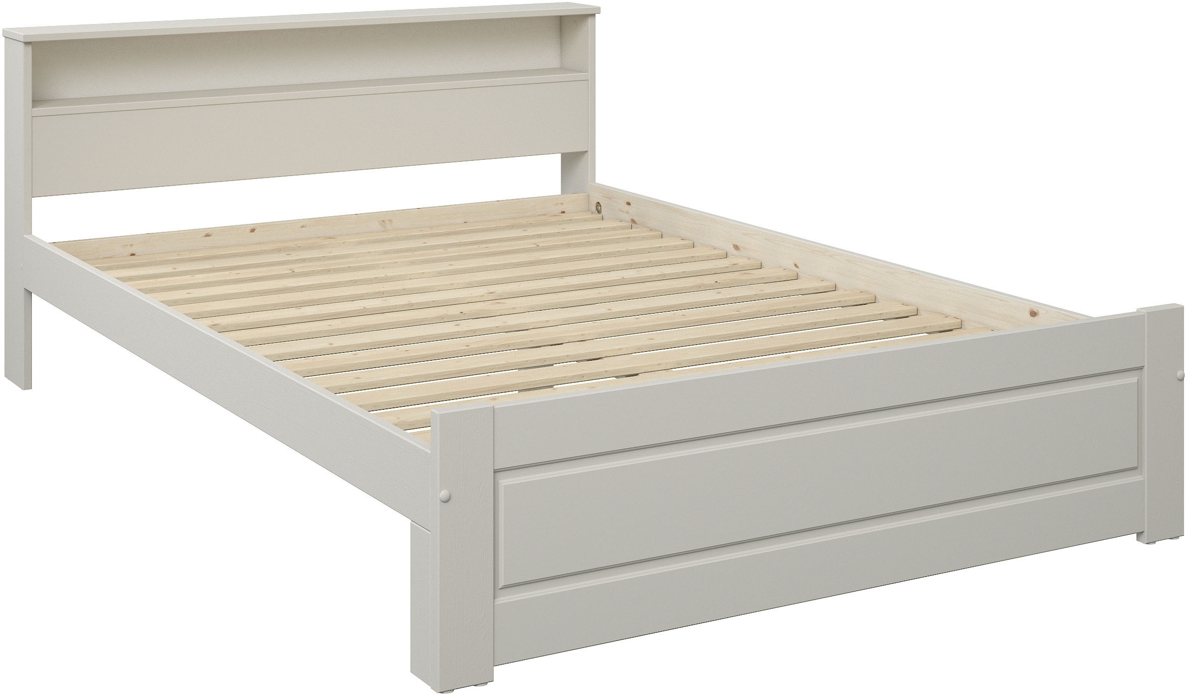 GOODproduct Lit en bois massif »FLAVION,  Jugendbett, Stauraum, FSC® zertifizierte Kiefer« Largeur : 90, 140, 180,  Produit de qualité, étagère, aspect cassette, tiroir en option