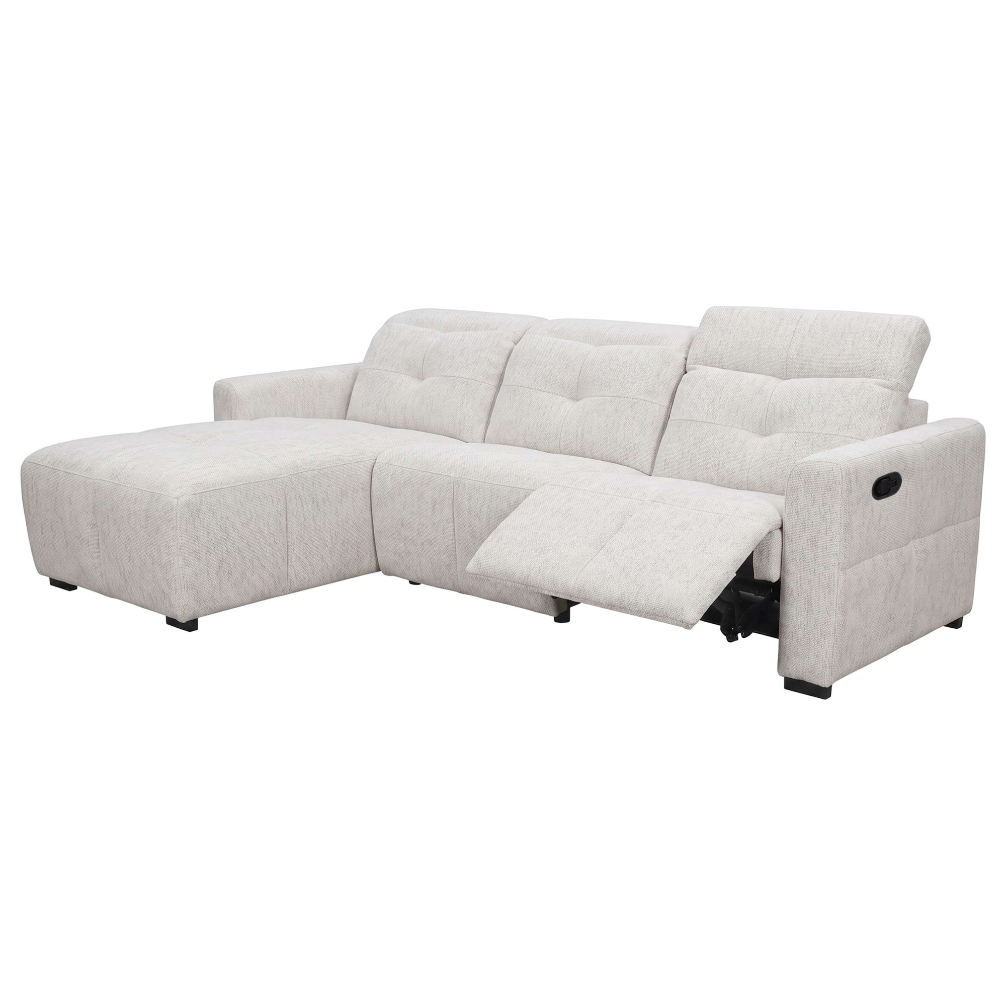 GOODproduct Canapé d'angle »CAARLA Webstoff, L-Form, 261 cm, man. o. elektr. Relaxfunktion (USB)« avec USB-A et USB-C en version électrique, réglage de la tête