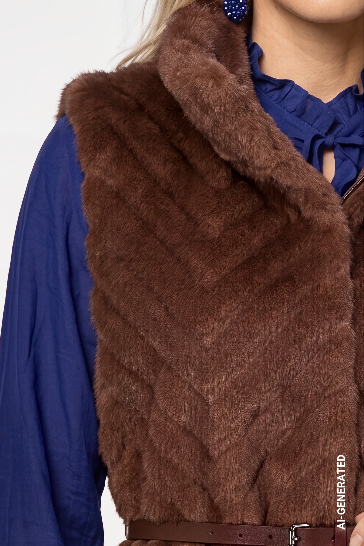 Monari Gilet en imitation fourrure »Weste fake fur« Regular fit mit Stehkragen