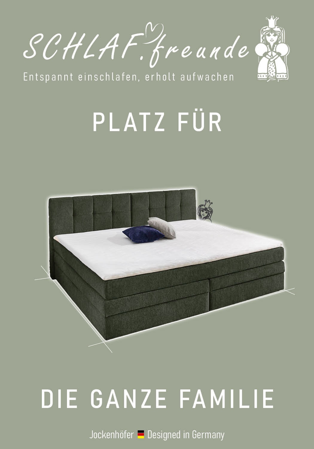 Jockenhöfer Gruppe Lit boxspring »Casa Grande in der Breite 240cm, Familienbett mit Bettkasten (1.000 L)« matelas TTFK 7 zones, surmatelas KS, différents degrés de fermeté au choix