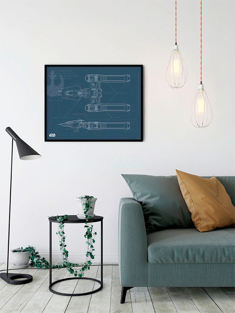 Komar Image »Star Wars EP9 Blueprint Y-Wing« 1 cuis tlg. Wandbild zur Dekoration im Kinderzimmer - ohne Rahmen