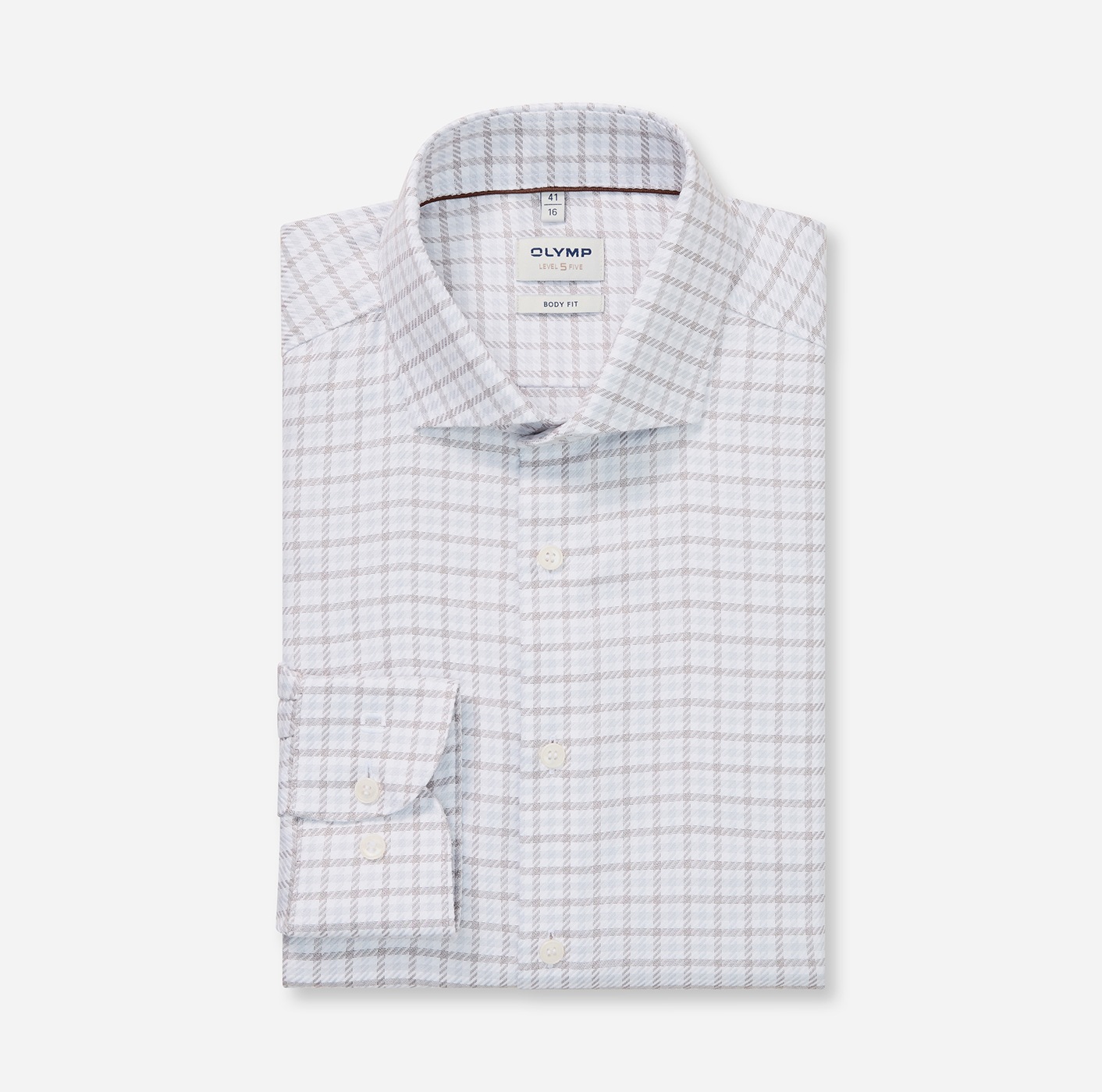 OLYMP Chemise à manches longues »Level Five« Businesshemd, body fit, Royal Kentkragen, Karomuster