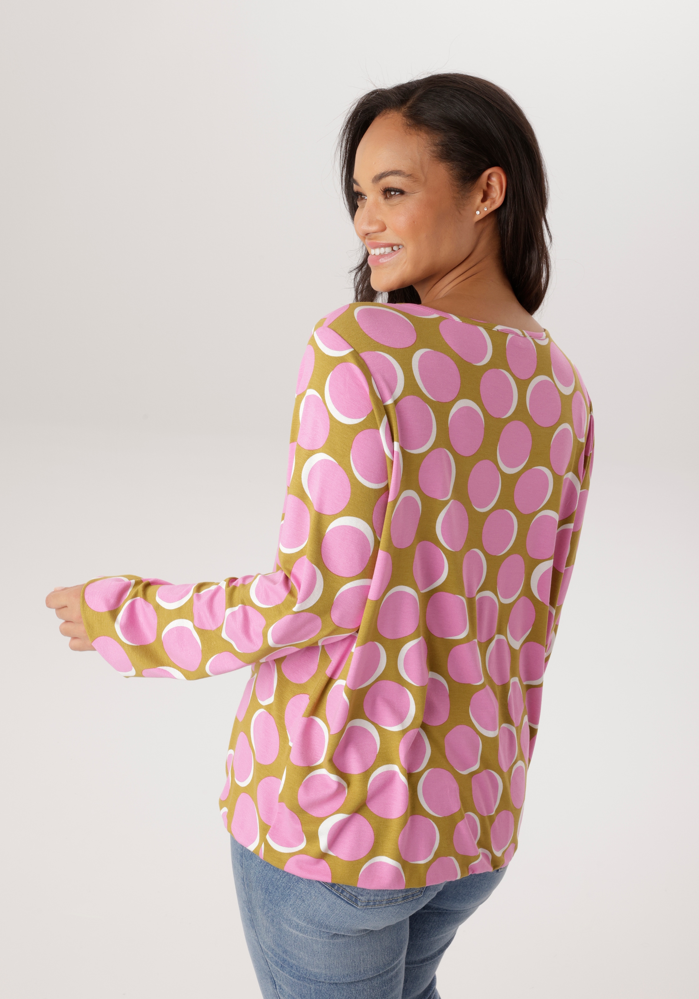 Aniston PLUS T-shirt à manches longues mit grossflächiger Druck - NEUE KOLLEKTION