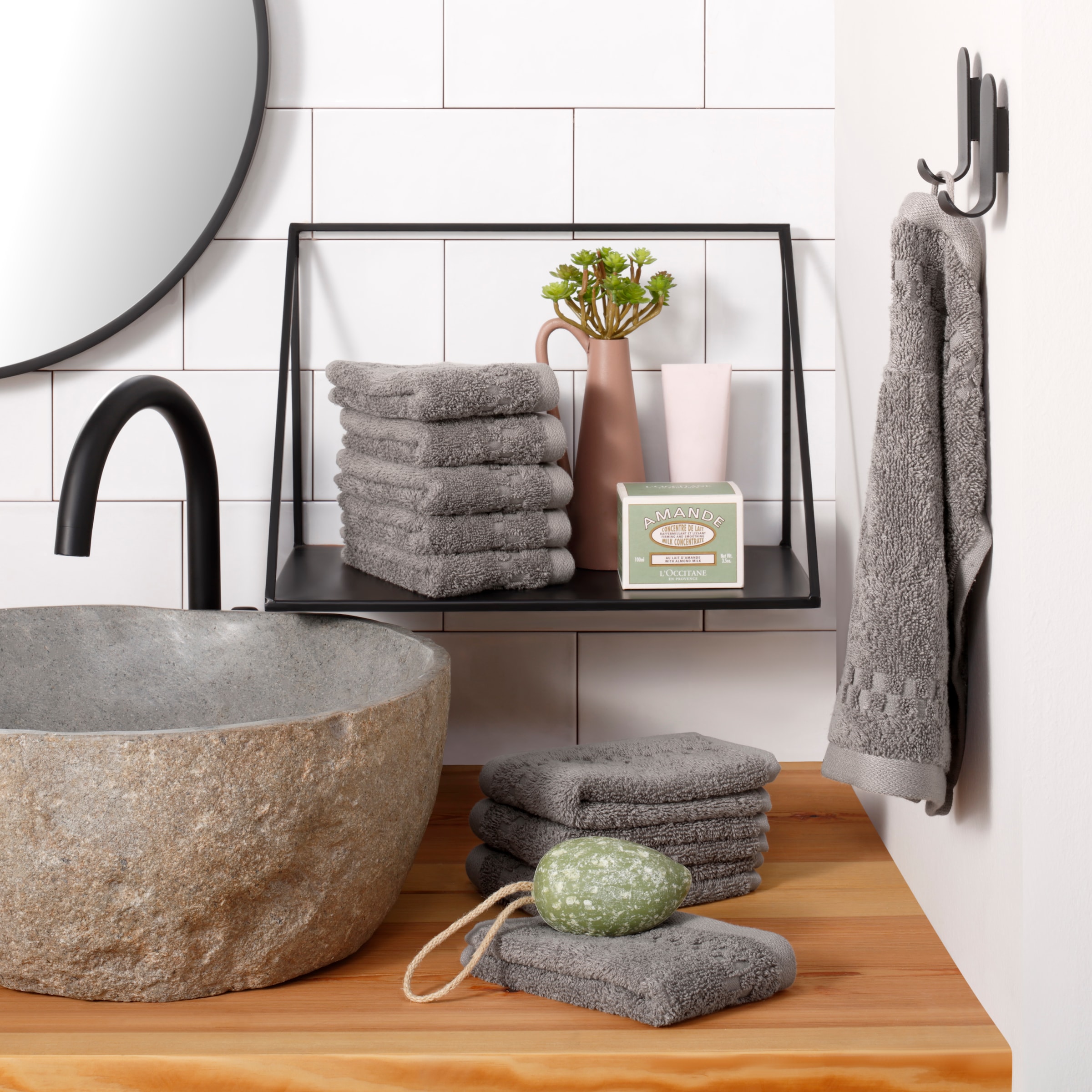 my home Gant de toilette »Regona, Seiftücher 30x30cm, flauschig und weich, 500 gr/m²« Premium Handtücher mit Bordüre, Handtuch-Set, 100% Baumwolle