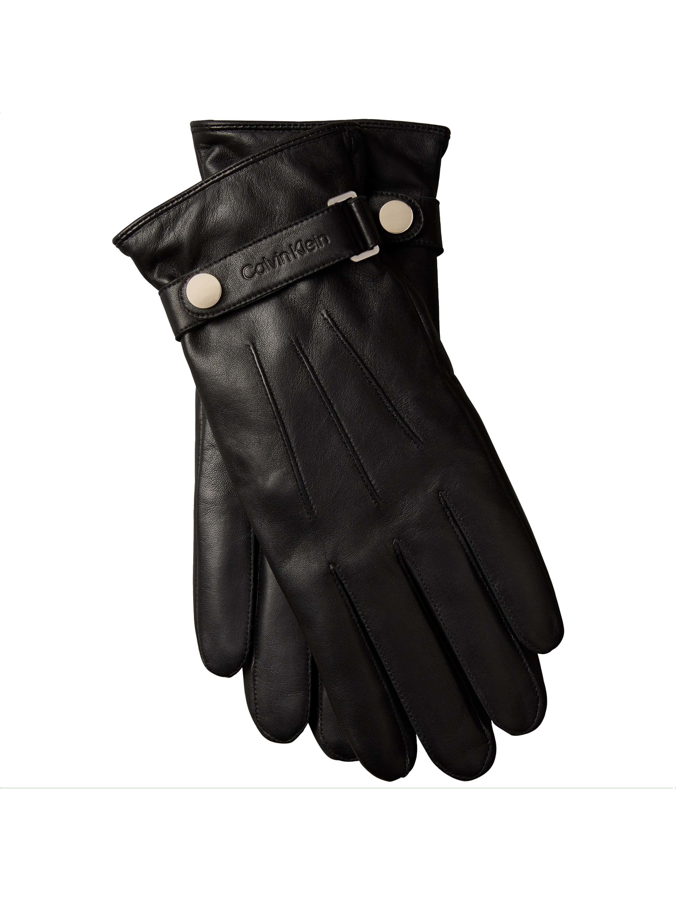 Calvin Klein Gants en cuir »LOGO STRAP SMOOTH LEATHER GLOVES« parfait pour le quotidien
