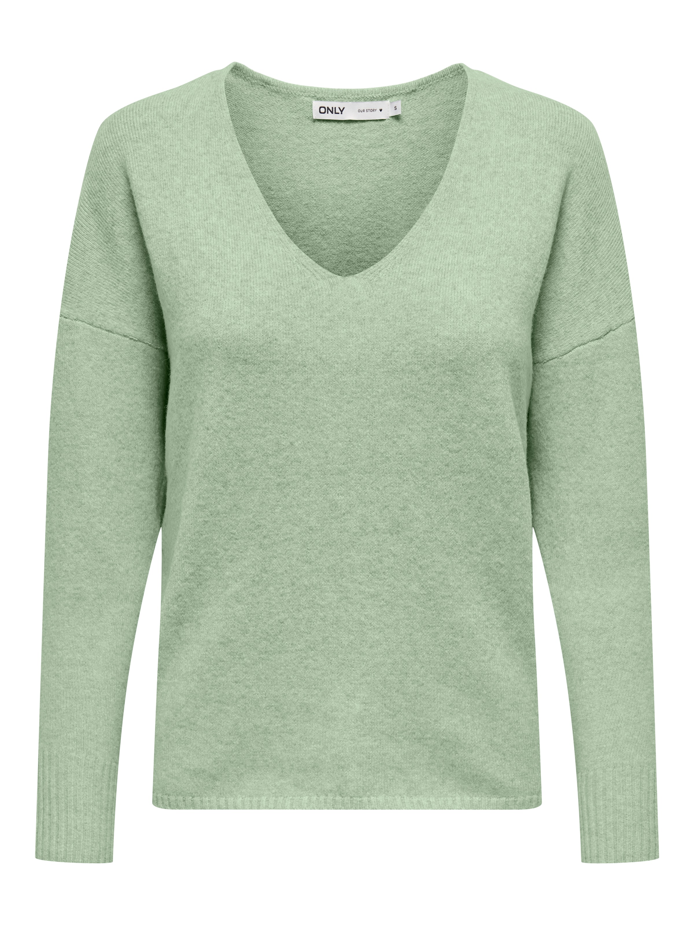 ONLY Pull col V »ONLRICA LIFE L/S V-NECK PULLO KNT NOOS« Materialmix, regular fit