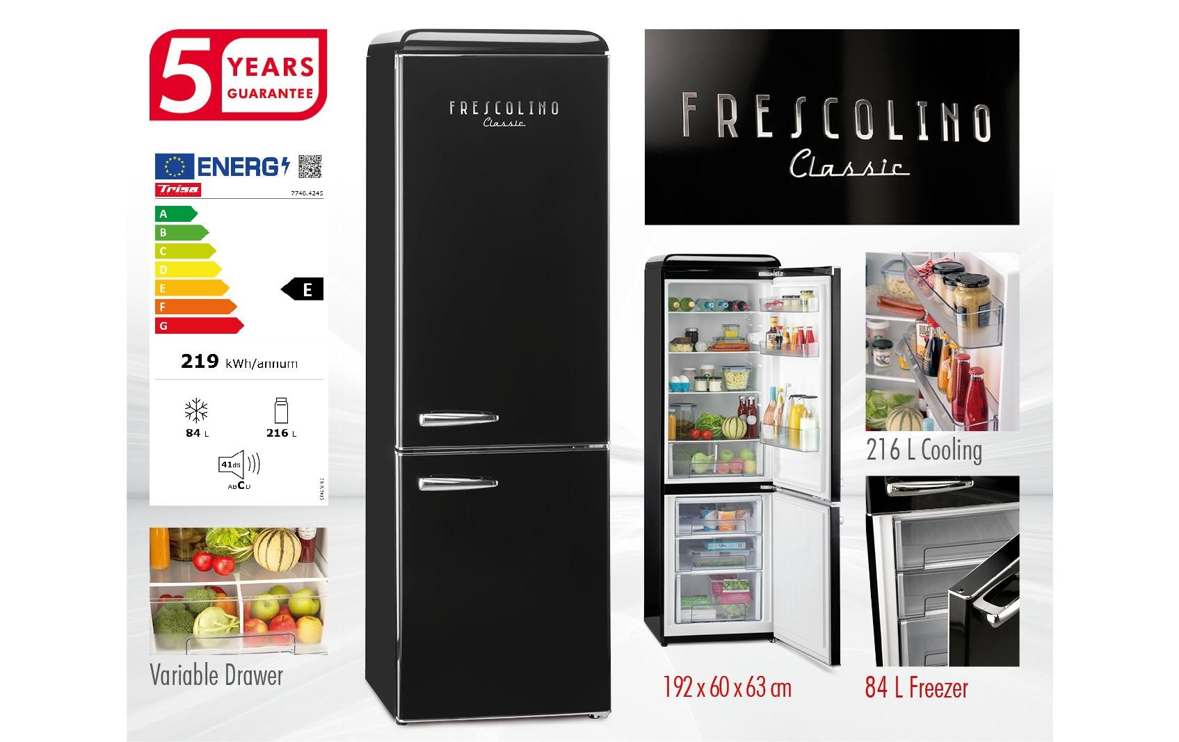 Trisa Combiné réfrigérateur/congélateur »Frescolino Classic 300« 192 cm hoch 59,9 cm breit