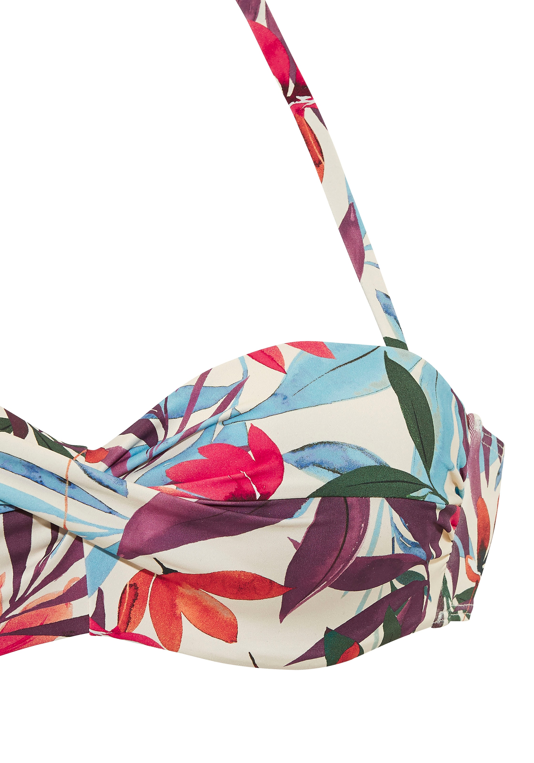 LASCANA Top bikini bandeau à armatures »Imani« mit sommerlichem Blätterprint