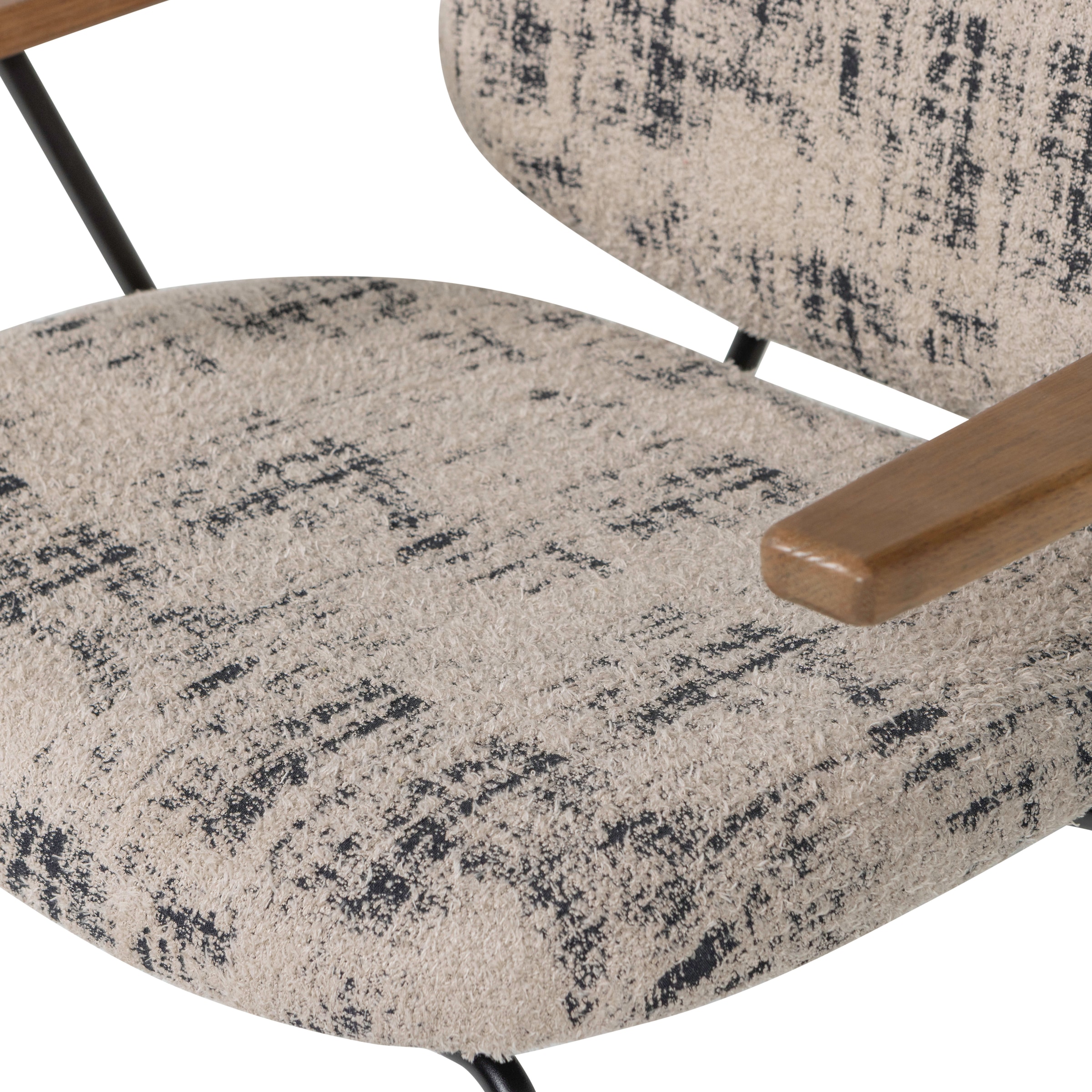 WOOOD Fauteuil lounge »Aure mit Olly-Gewebtem Bezug und Armlehnen B 69 x T 64 x H 69 cm« très haute résistance à l'usure, capacité de charge 120 kg, motif irrégulier