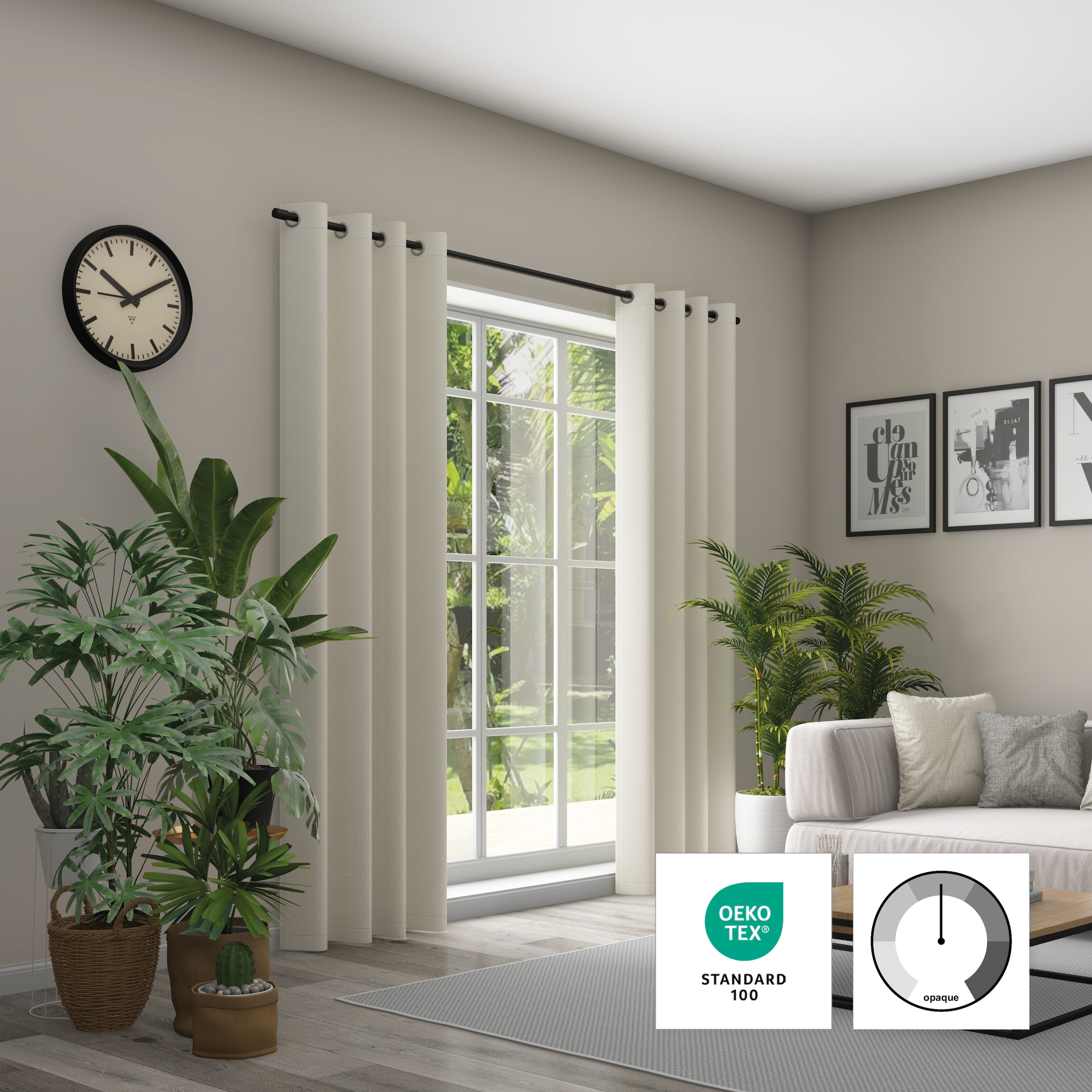 Neutex for you! Vorhang »Linessa« Ösen 1 Stk. tlg. Ösenschal mit Metallösen, Breite 137 cm, nach Mass