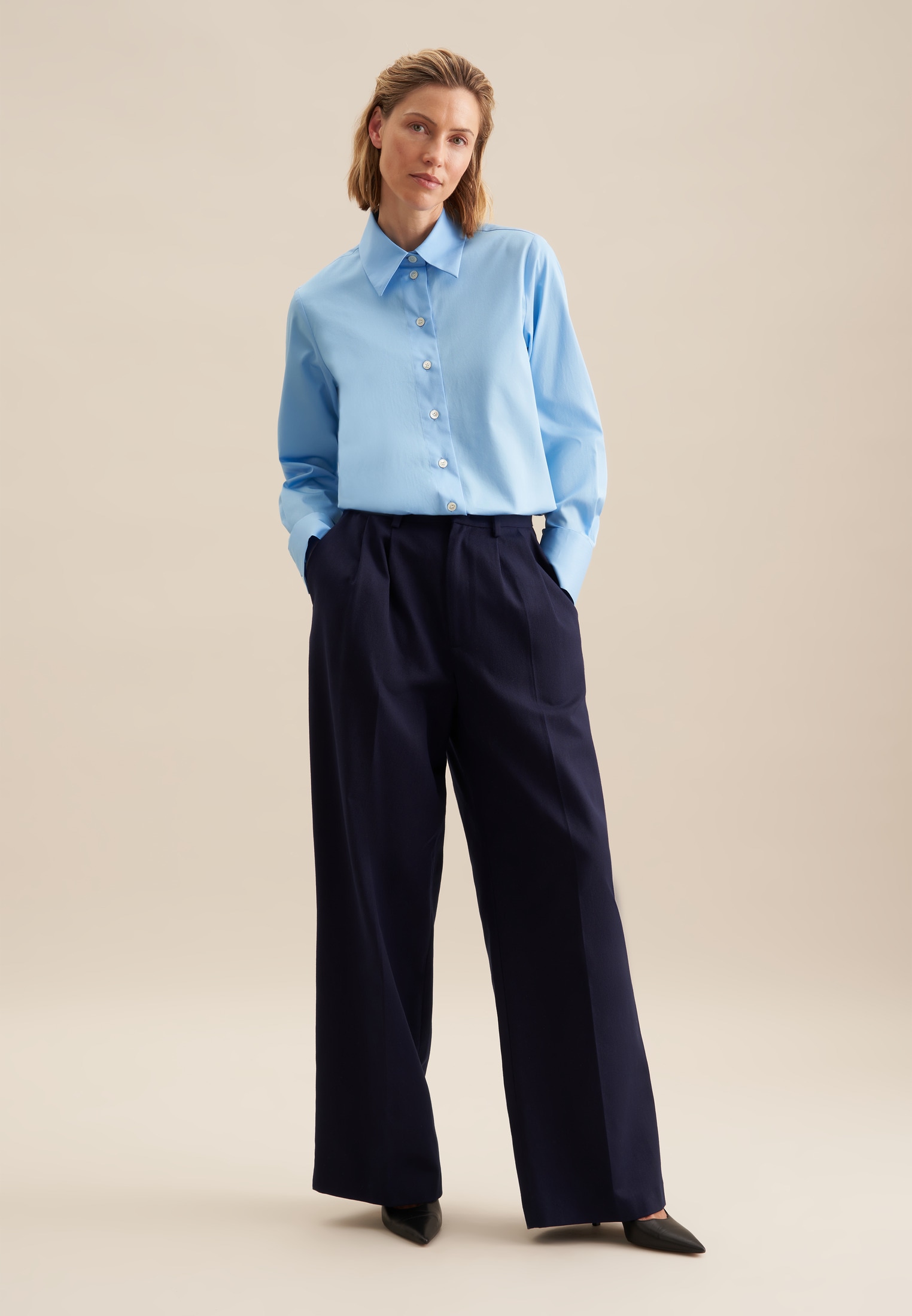 seidensticker Hemdbluse »Schwarze Rose« 1/1 Kragen Uni