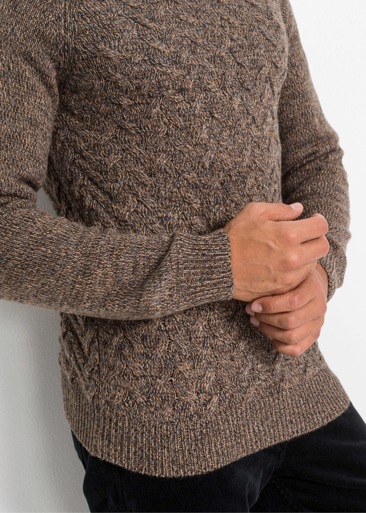 bonprix Pull en tricot »Troyer-Pullover mit Wolle«, Troyer-Pullover mit Wolle
