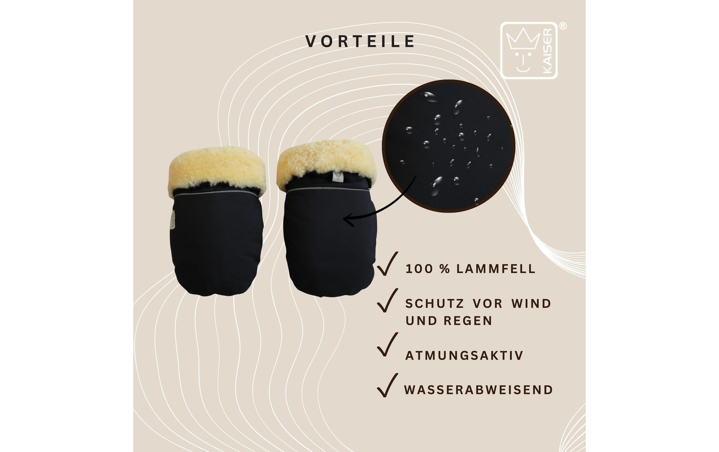 Kaiser Kinderwagen-Handwärmer »Handschuh Reflect Kiwa«