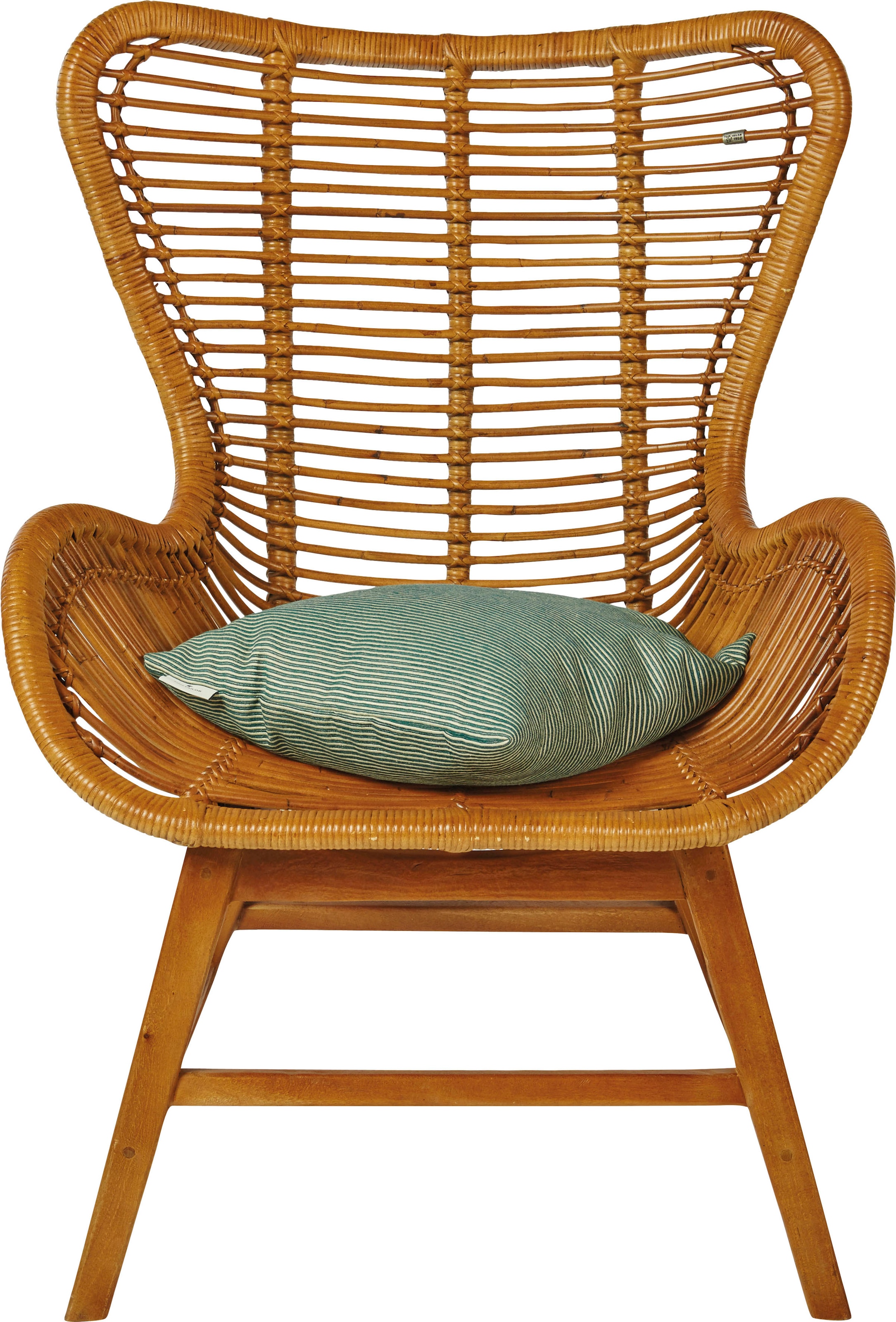 SIT Fauteuil »T-RATTAN ARMCHAIR« Rattanarmlehnstuhl mit Teakholzgestell und organischer Form