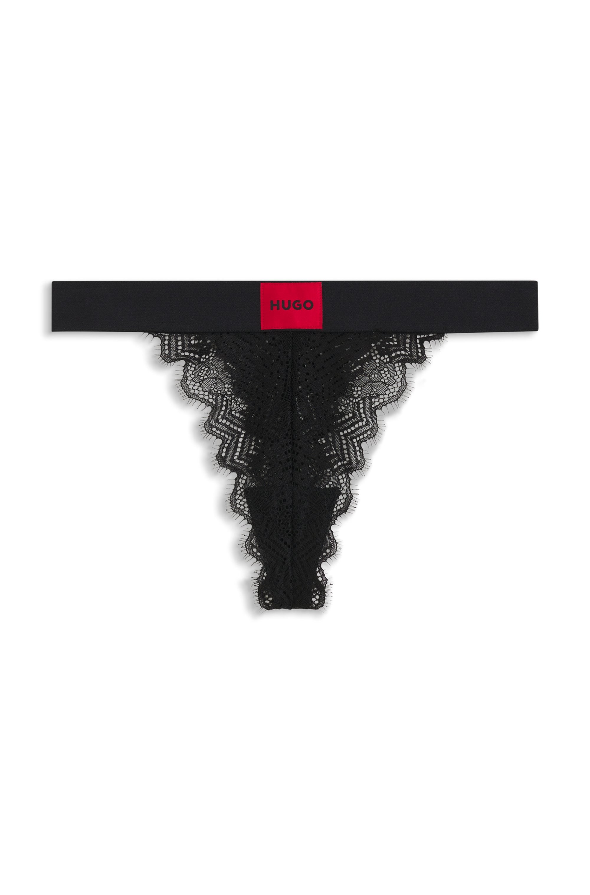 HUGO Underwear String »STRING RL LACE« mit Logoschriftzug auf dem Bund