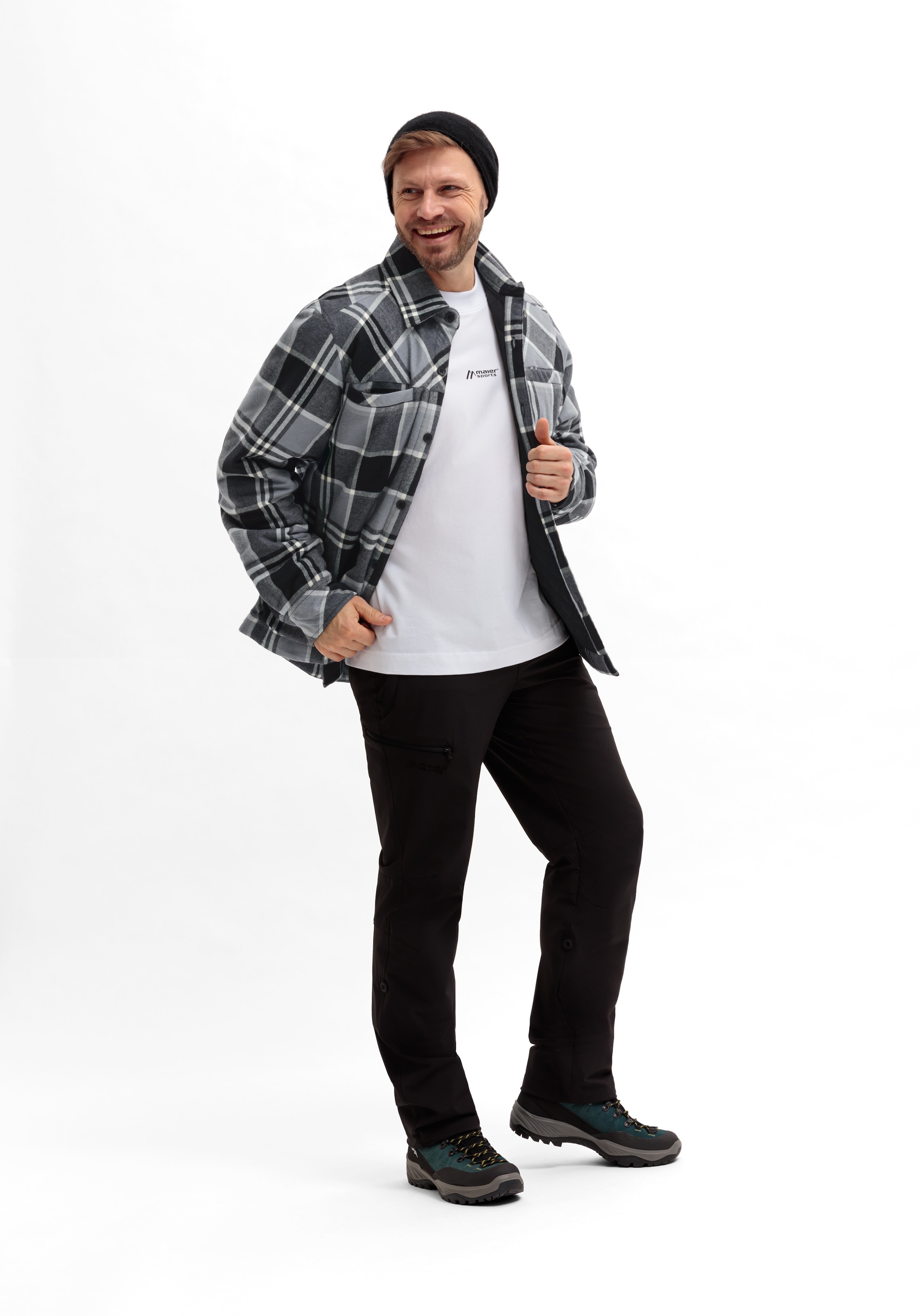 Maier Sports Funktionshemd »Camquadri M« wattiertes Herren Hemd warmes Fleecematerial