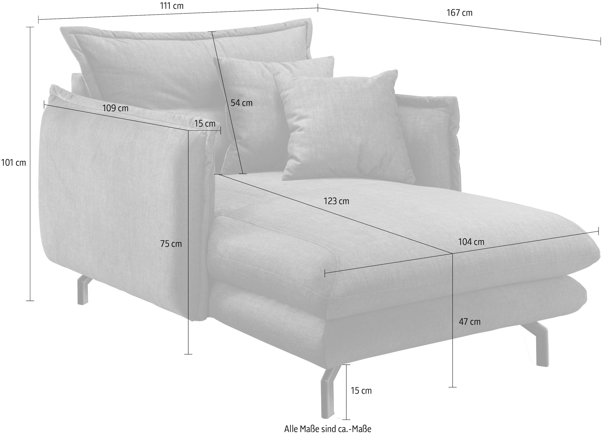 Home affaire Loveseat »LAVA Mega Ohrenbacken Sessel, modern & elegant, aktuelle Kissenoptik«