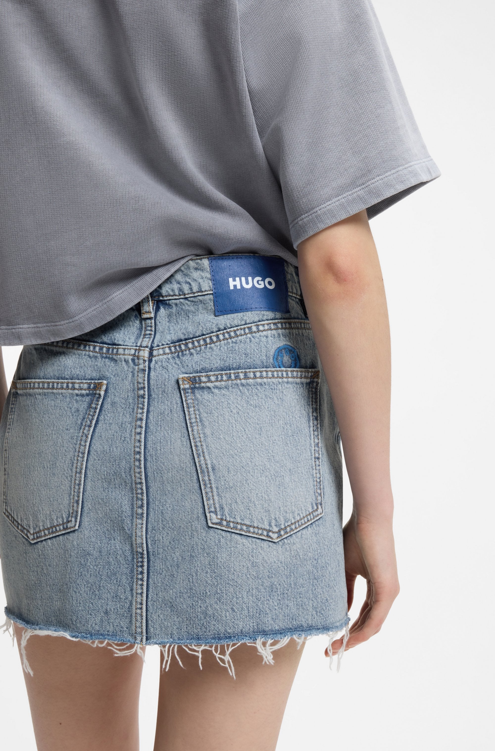 HUGO Blue Jupe en jean »Galanie« in Mini-Länge, Mid Rise