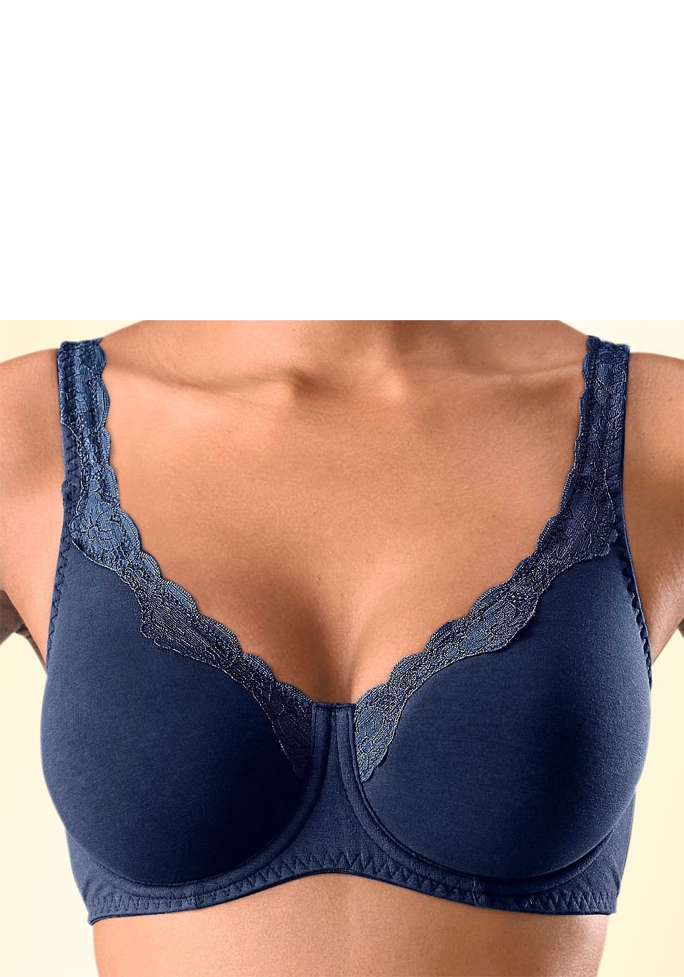 petite fleur Soutien-gorge à armatures Packung, 2 Stück,  aus Baumwolle mit Spitzenkante und breiteren Trägern