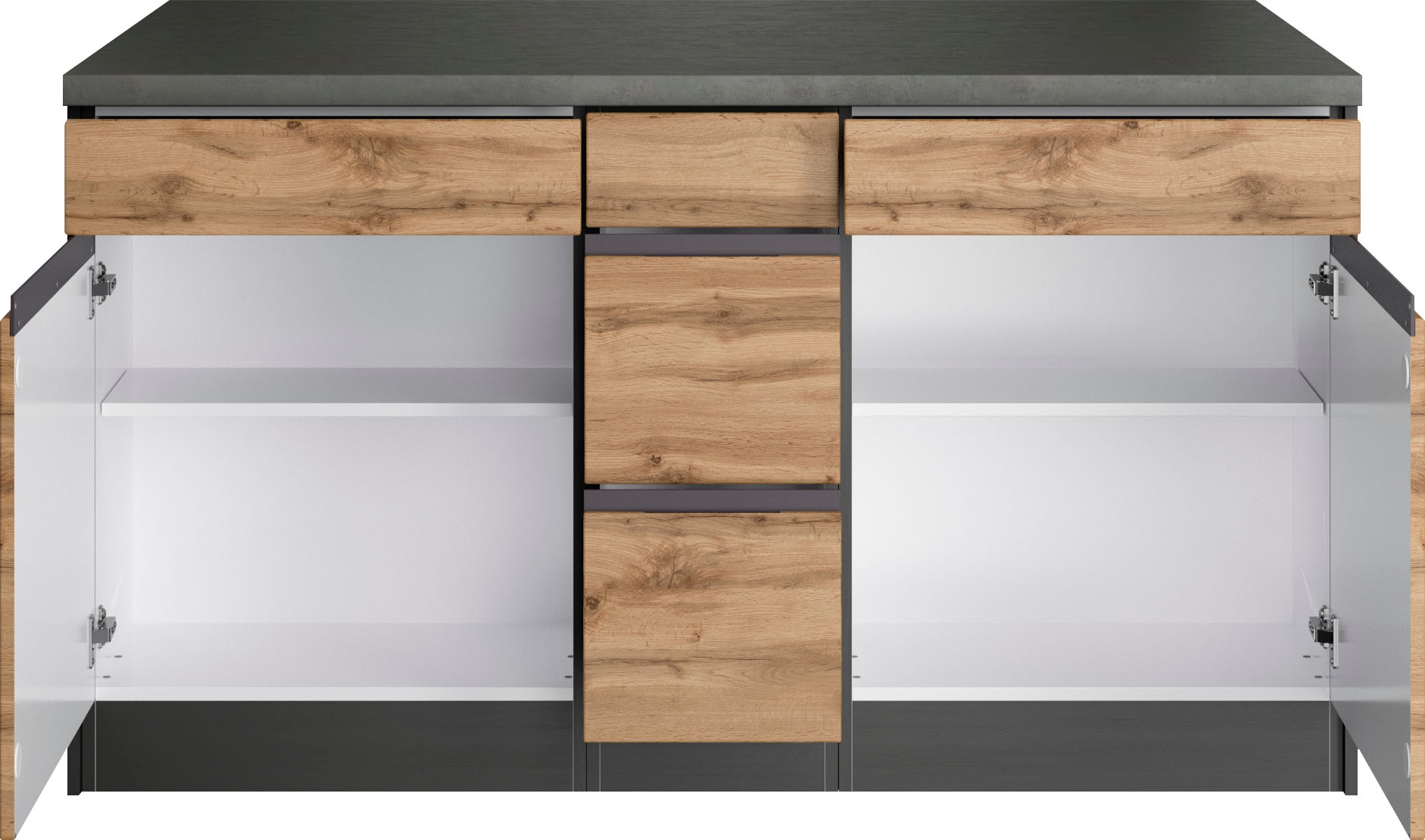KOCHSTATION Îlot de cuisine »KS-Riesa« largeur 153 cm, profondeur 100 cm, façades MDF