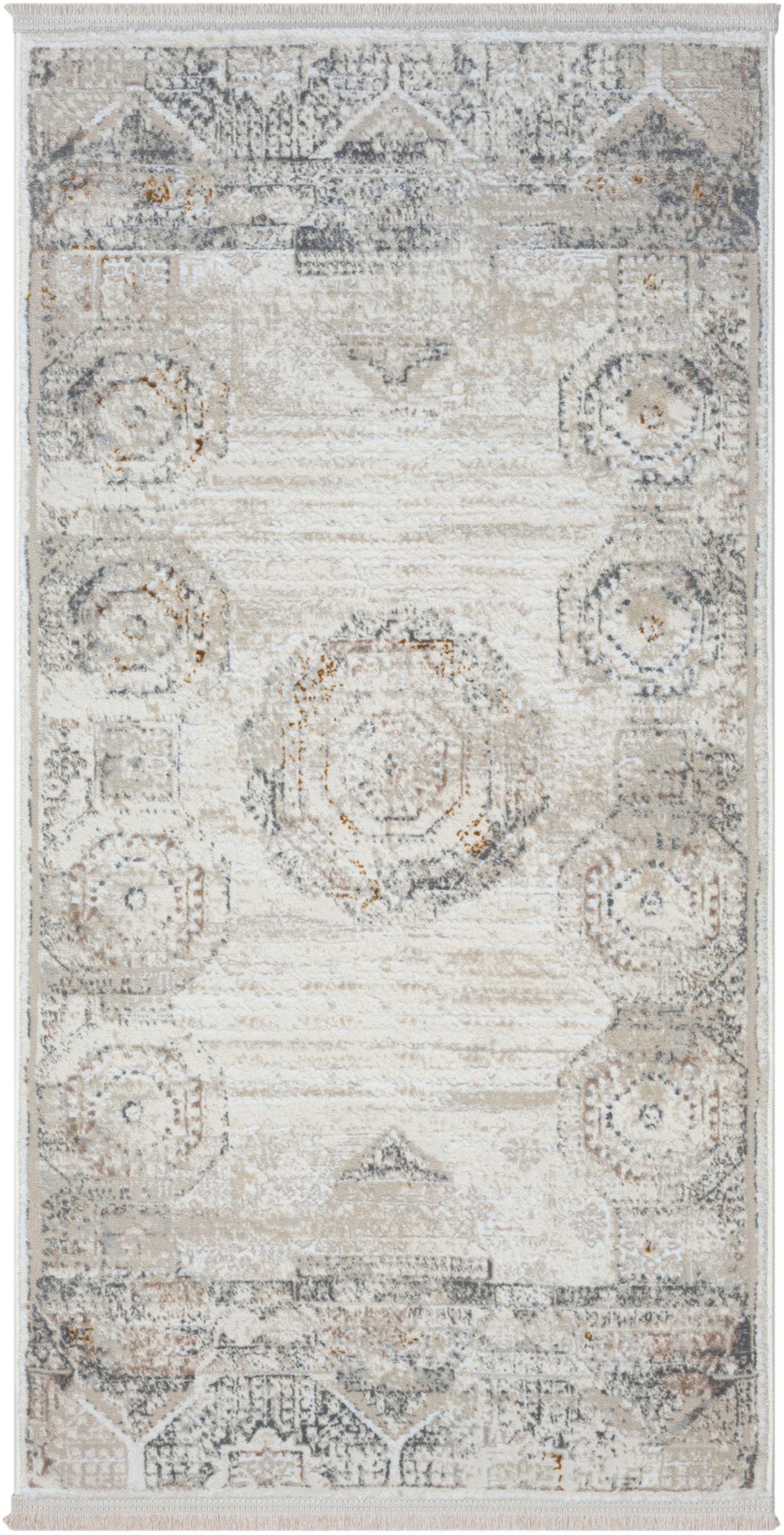 Myflair Möbel & Accessoires Teppich »My Kazak« rechteckig 10 mm Höhe Kurzflor, Retro-Style, besonders weich durch Microfaser, mit Fransen