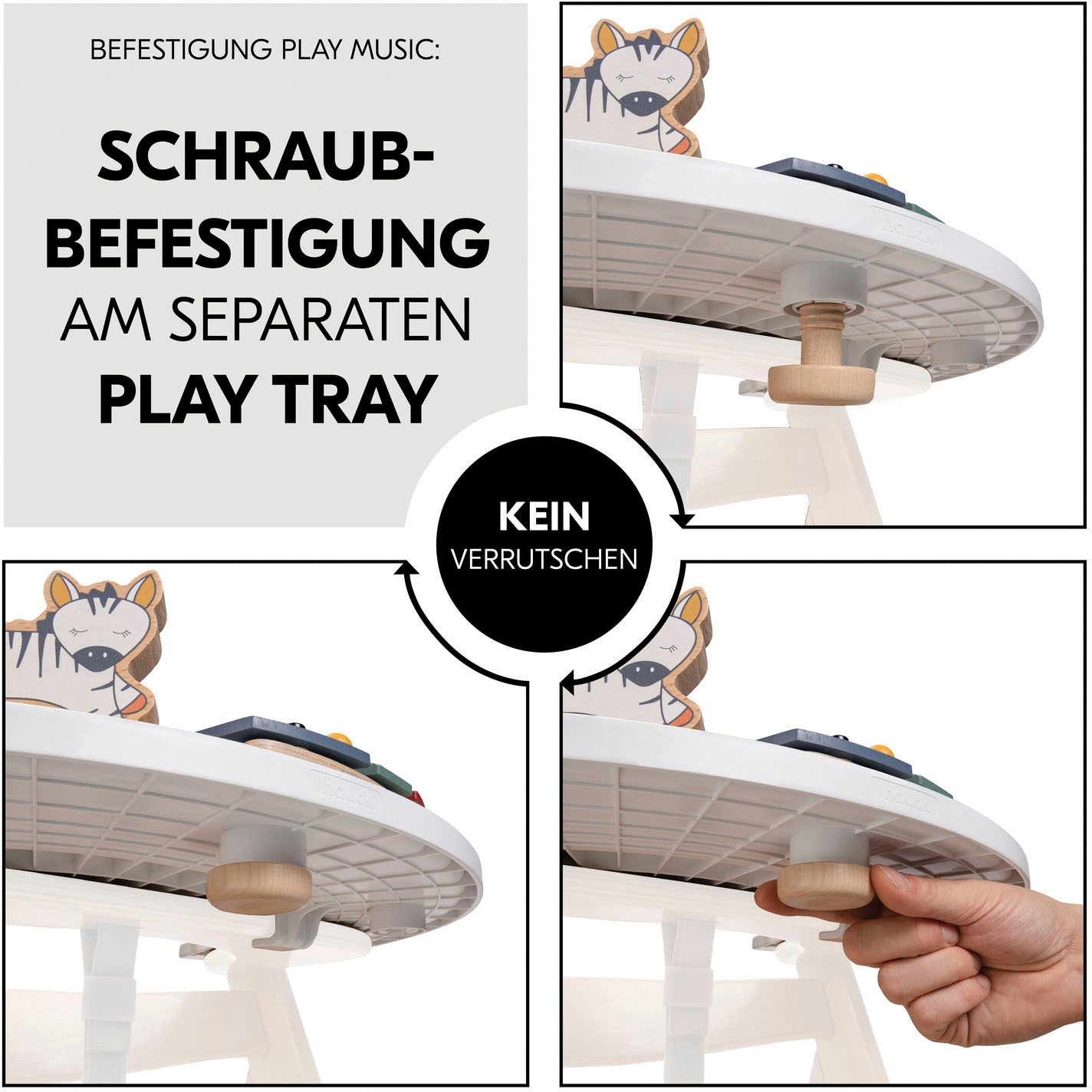 Hauck Spielzeug-Musikinstrument »Play Music Zebra für Hauck Spielbrett Play Tray« FSC® - schützt Wald