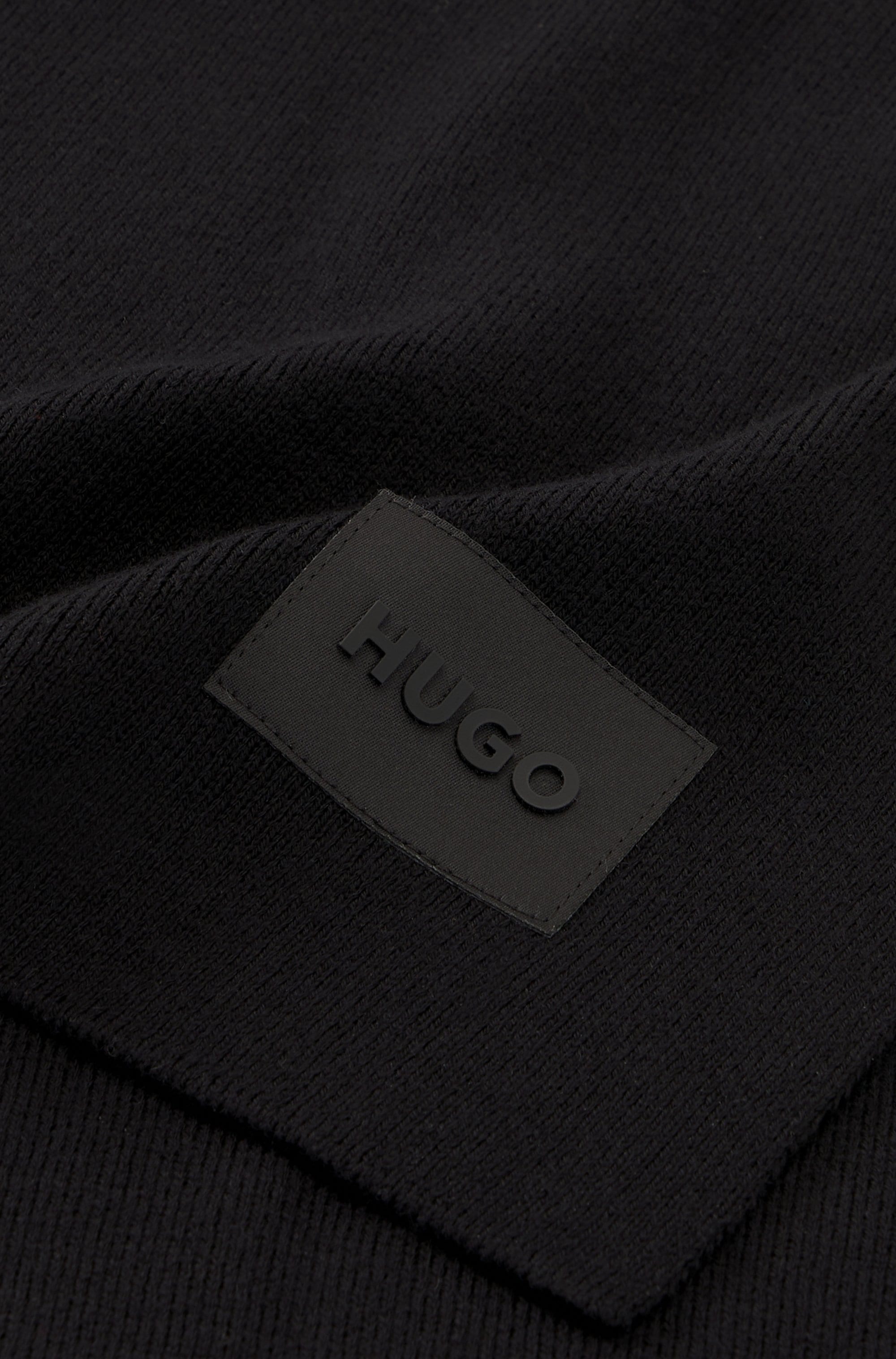 HUGO Schal »Zevon« mit Logo-Aufnäher, unifarben