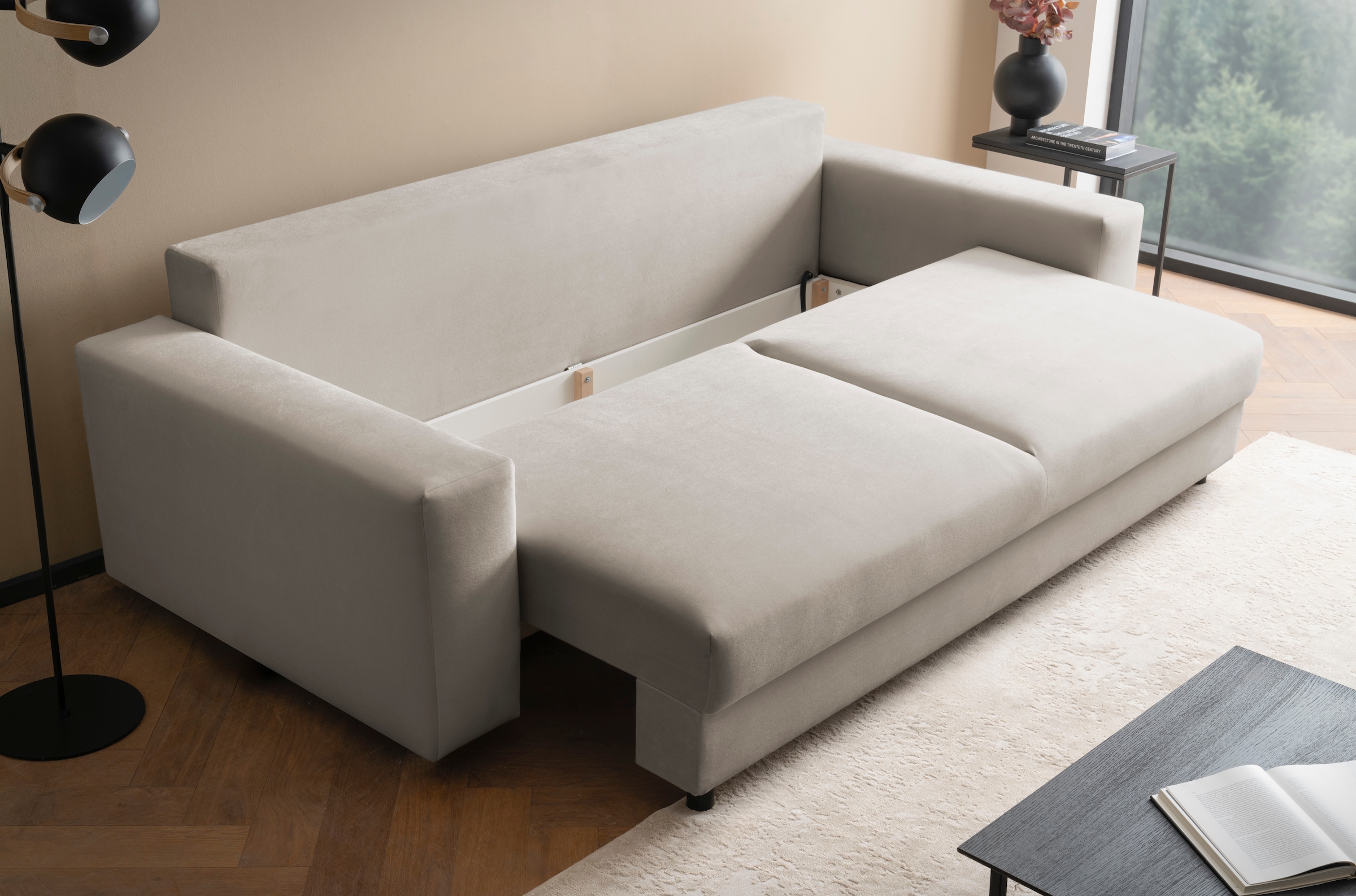 LeGer Home by Lena Gercke Canapé-lit »Imoga, Polster mit Schlaffunktion, 3-Sitzer Sofa, Couch mit Bettkasten« in modernen Farben und Stoffen, Bettfunktion, Liegefläche: 200x150 cm