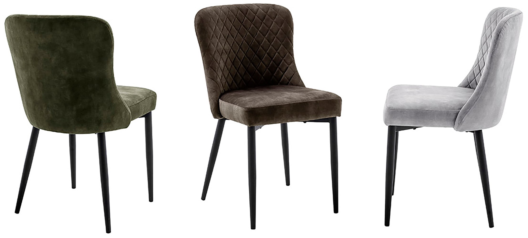 MCA furniture 4-Fussstuhl »ABOSHI Esszimmerstuhl (4er Set)« (Set) 4 Stk.Taschenfederkern, Metall schwarz,Vintage-Veloursoptik,belastbar 120 kg