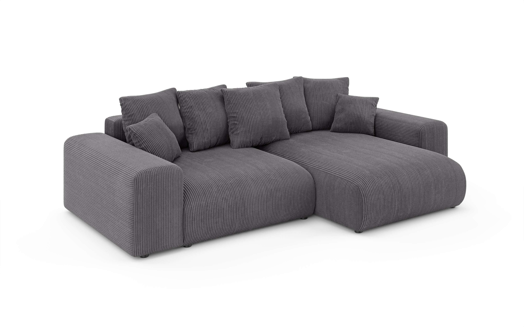 Home affaire Ecksofa »LAKESIDE mit Bettfunktion und Bettkasten, B/T/H 257/166/84 cm« L-Form, Recamiere beidseitig montierbar, mit Wellenunterfederung