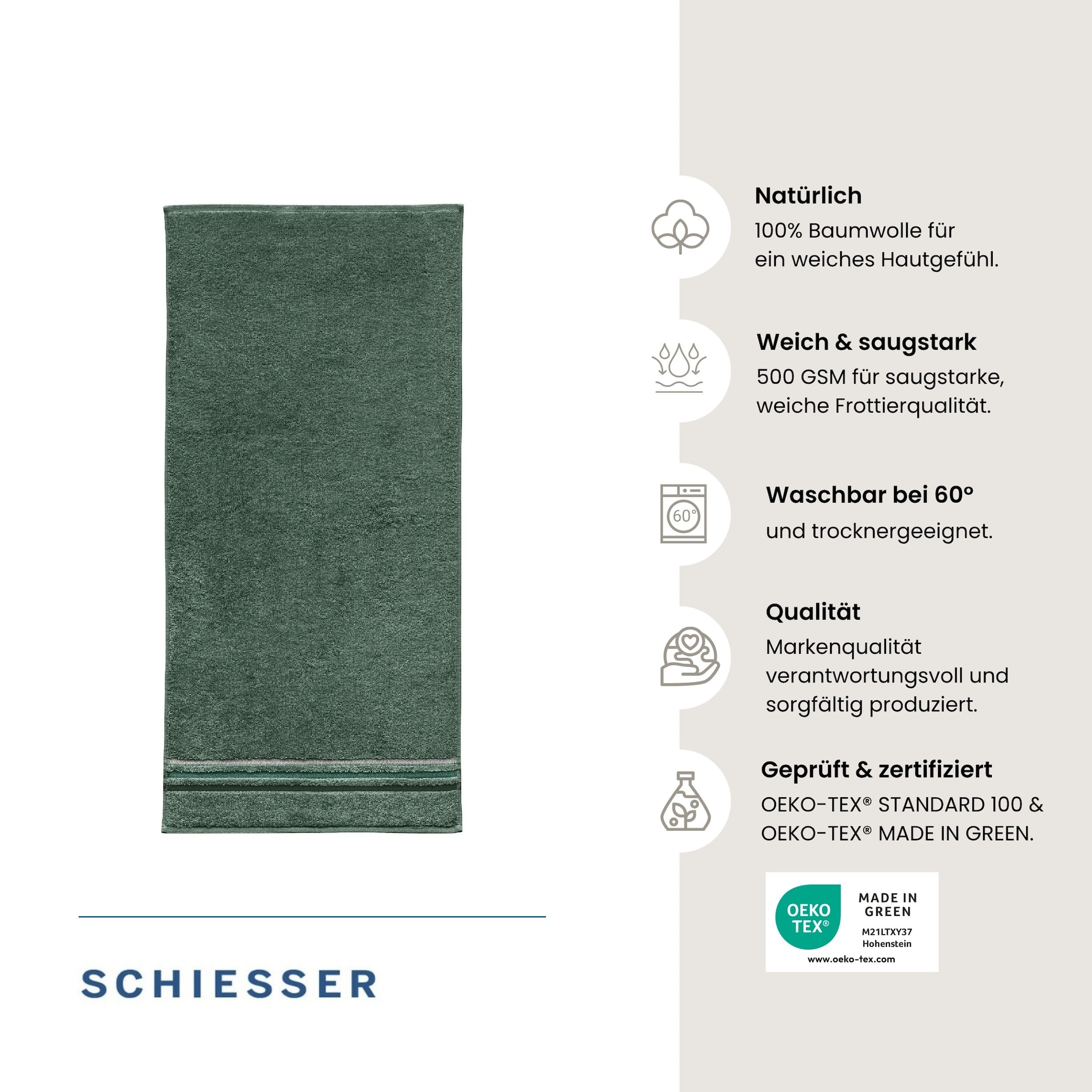 Schiesser Serviettes »Skyline Color aus 100 % Baumwolle mit eleganter Streifenbordüre« MADE IN GREEN by OEKO-TEX®