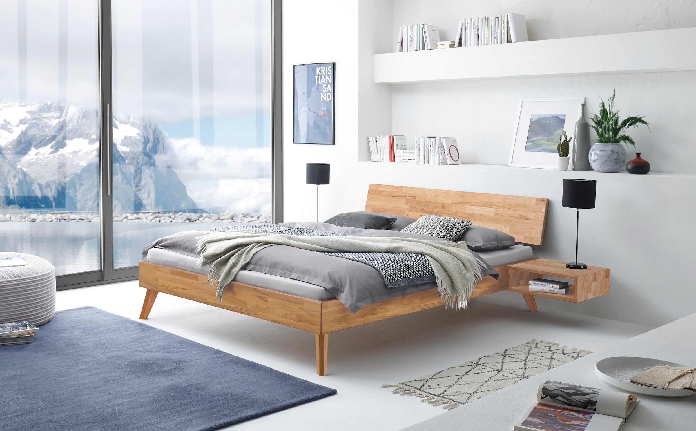 HASENA Lit en bois »Ancona« hauteur du pied 25 cm